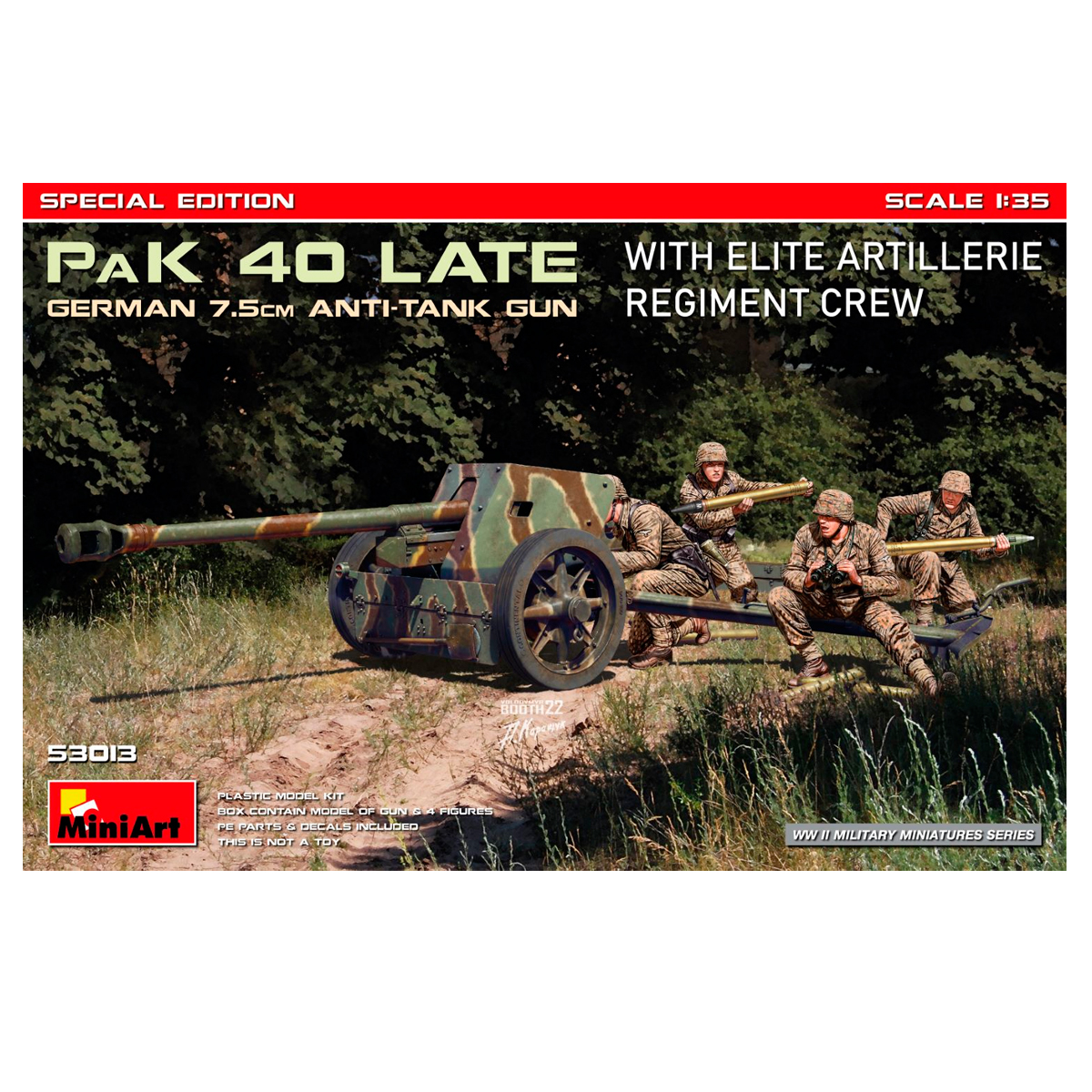 1/35 German 7.5cm PaK 40 Late w/Elite Artillerie Regiment Crew. Special Edition