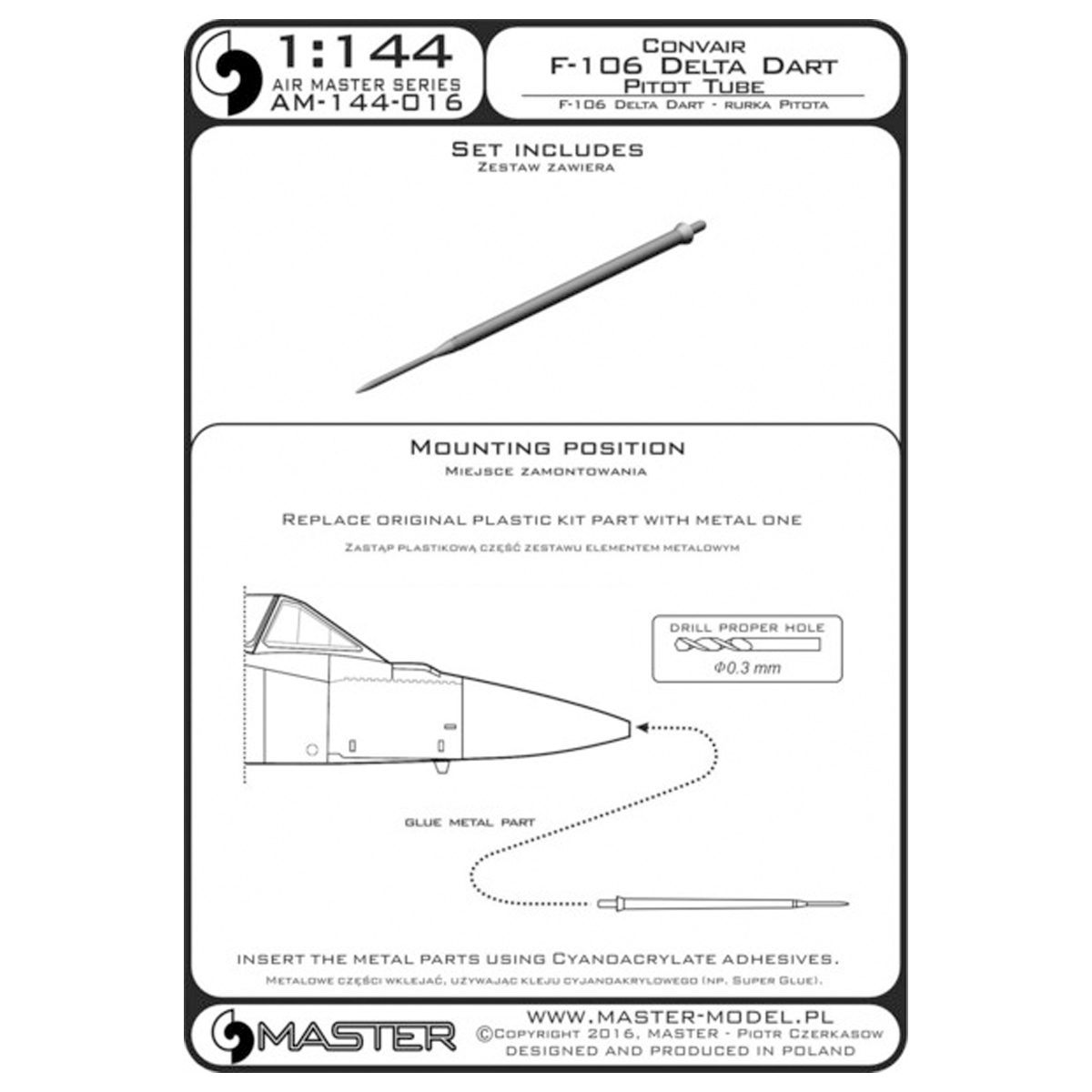 1/144 F-106 Delta Dart – Pitot Tube