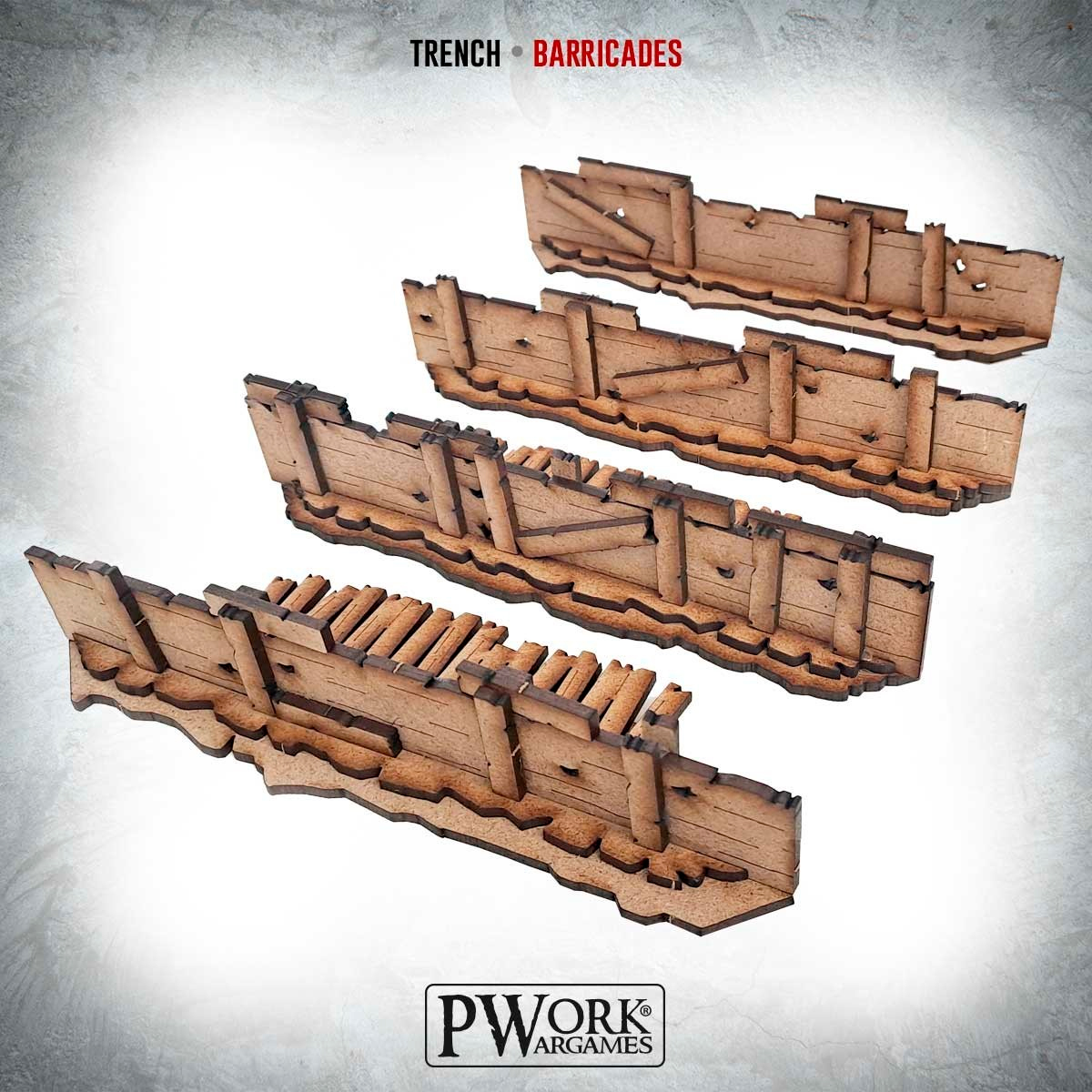 MDF Scenery Trench Barricades