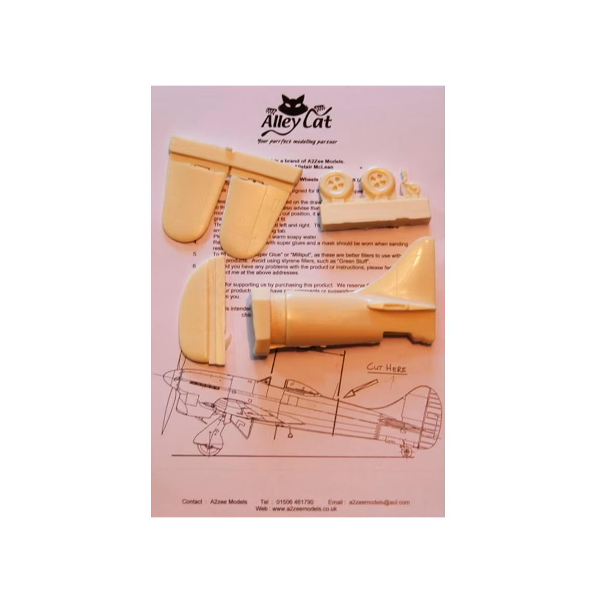 Alley Cat 1/48 Tail Unit & Wheels Detail set (Hawker Tempest)