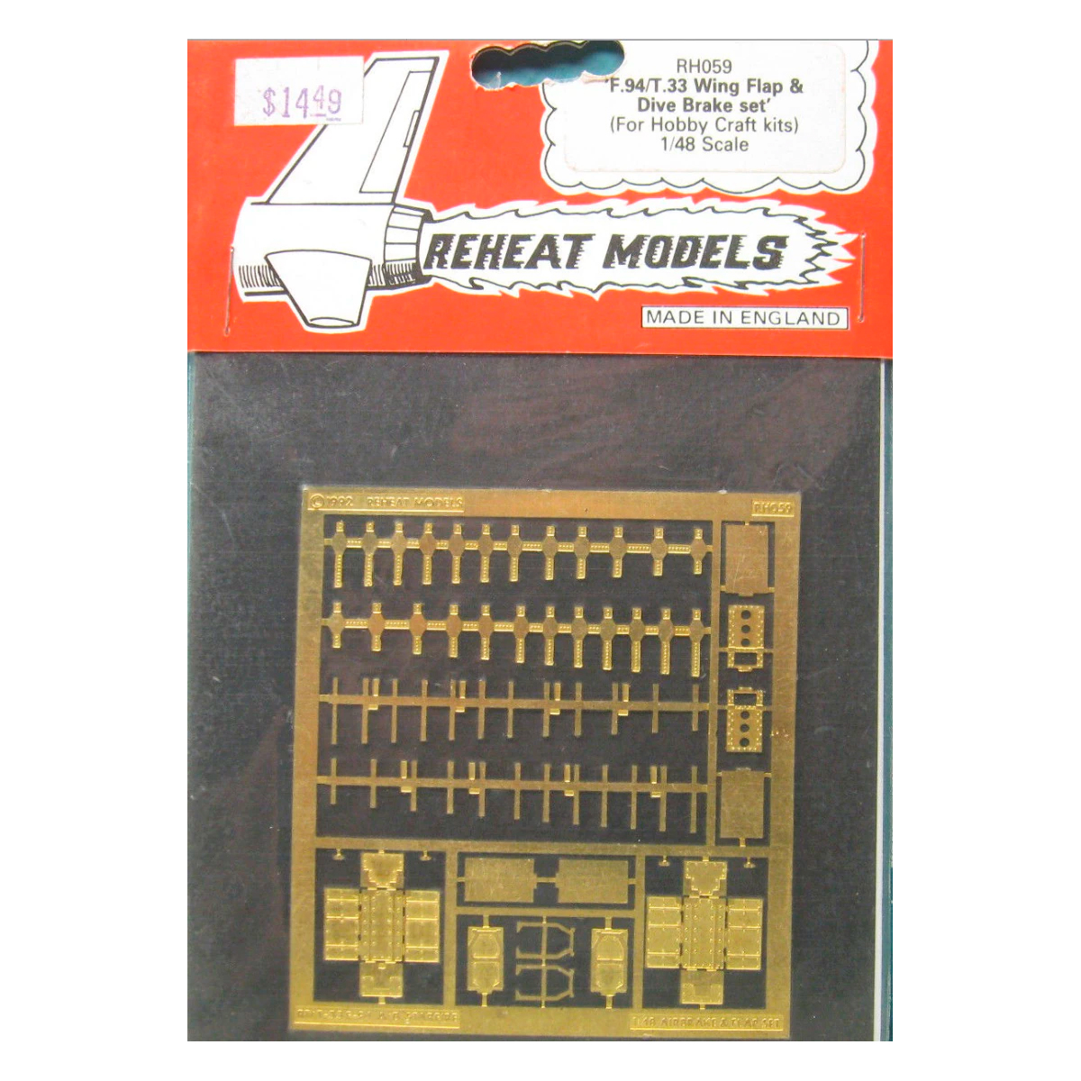 Reheat Models 1/48 F-94/T-33 Wing Flap & Dive Brake set for Hobbycraft kits