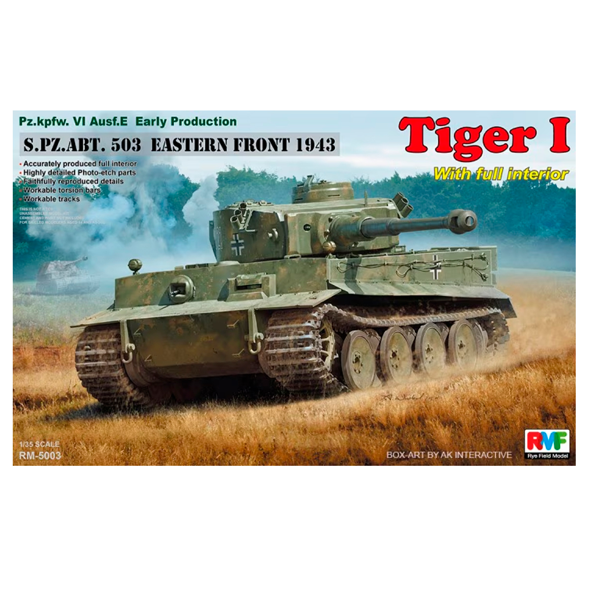 1/35 Pz.kpfw.VI Ausf. E Early Production Tiger I S.PZ.ABT. 503 Eastern Front 1943 w/full interior