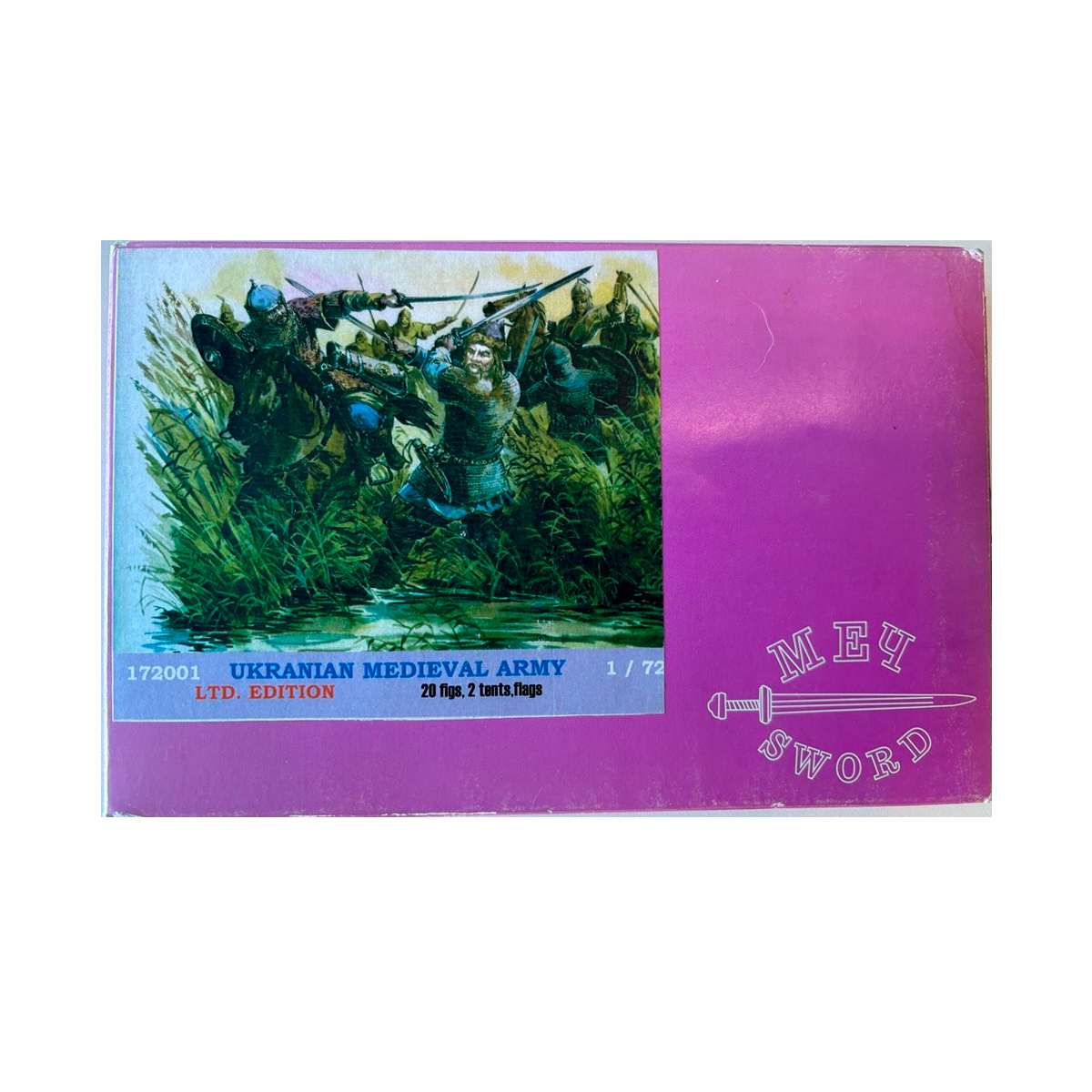 1/72 ukranian medieval army (20 fig, 2 tents, flags)