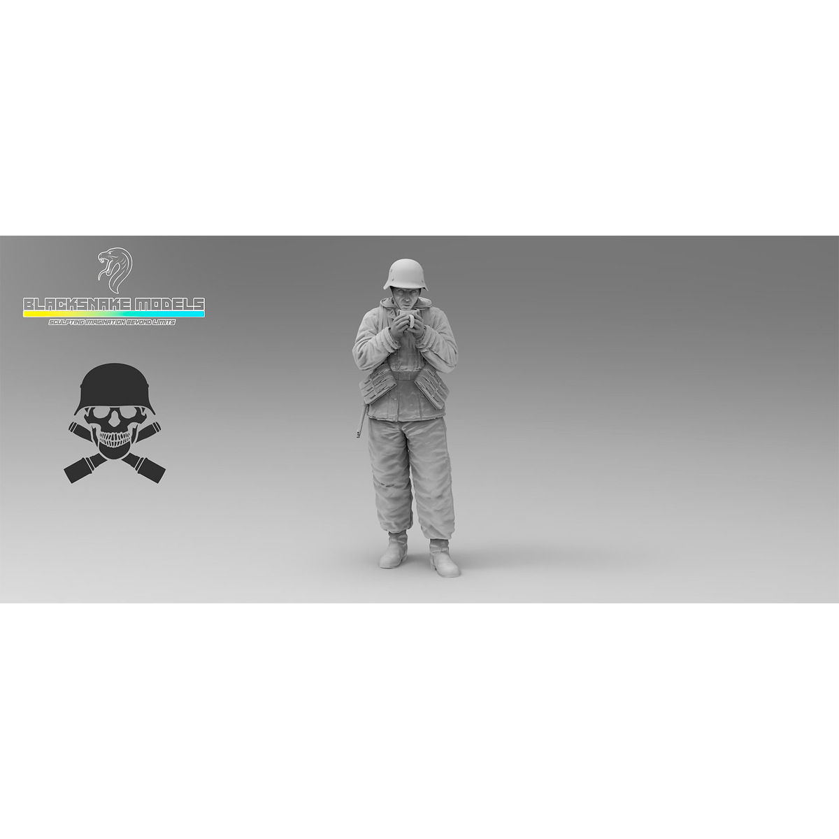 Infantryman «Totenkopf» in winter uniform taking a coffee break (Eastern Front, 1943-44) 1/35