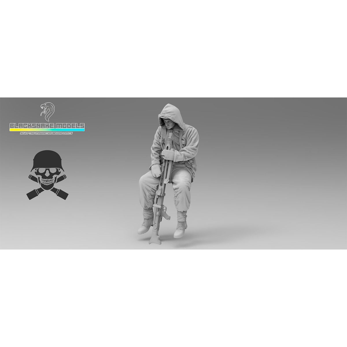 «Totenkopf» in winter gear with MG42 (Eastern Front) 1/35