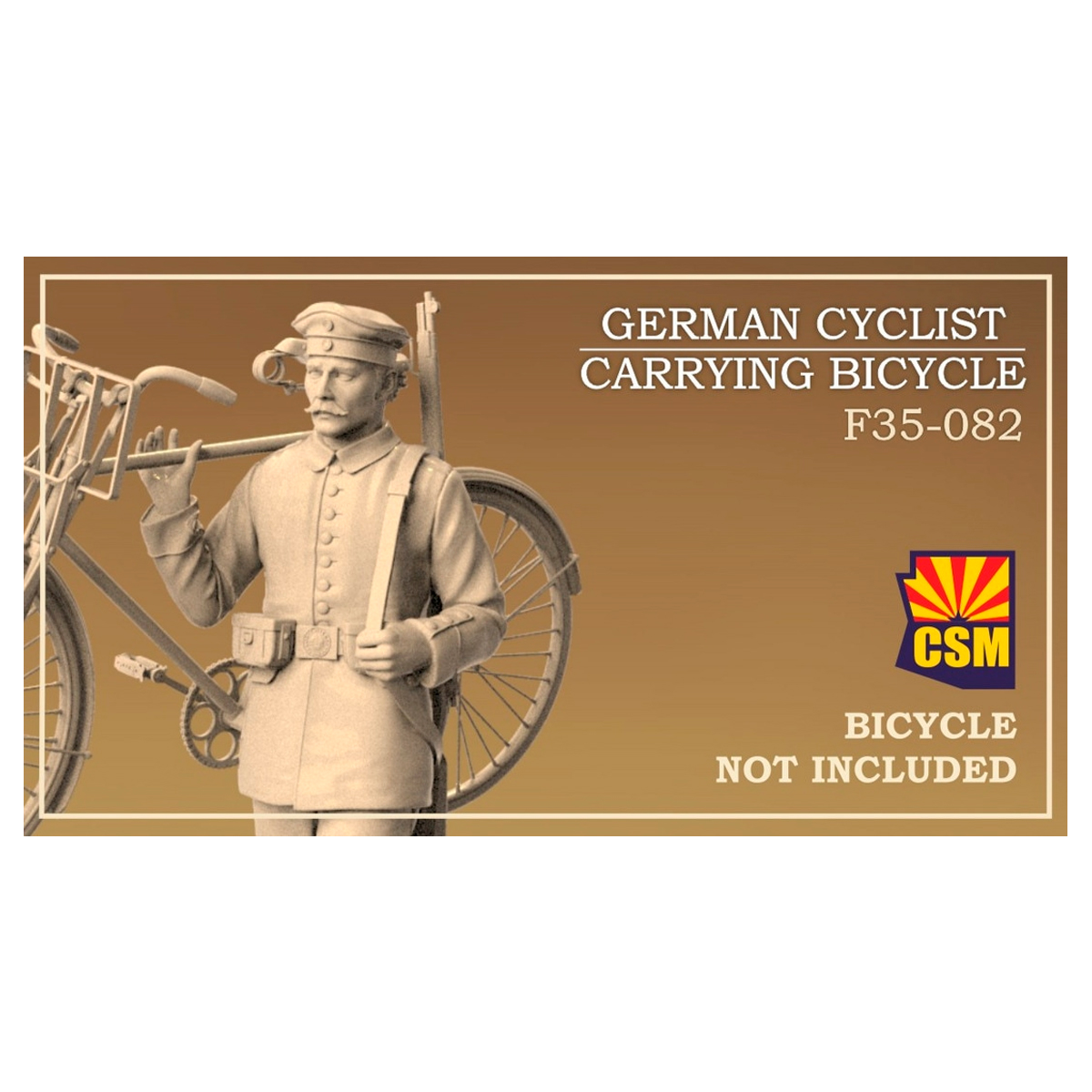 1/35 German Cyclist Carrying Bicycle