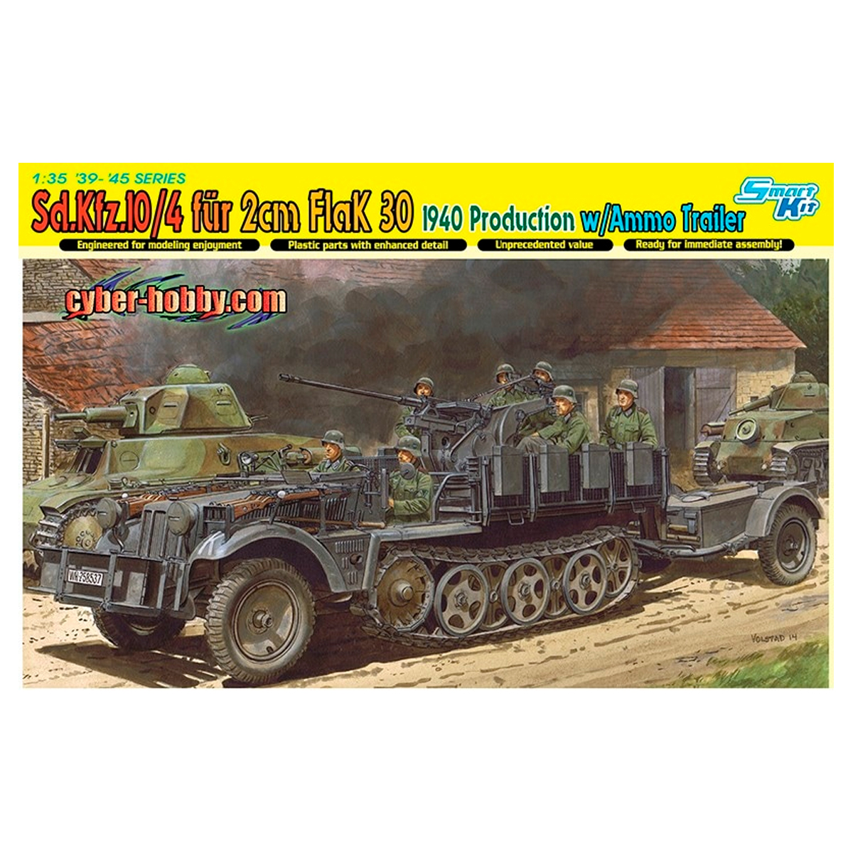 1/35 Sd.Kfz.10/4 für 2cm FlaK 30 1940 Production w/Ammo Trailer