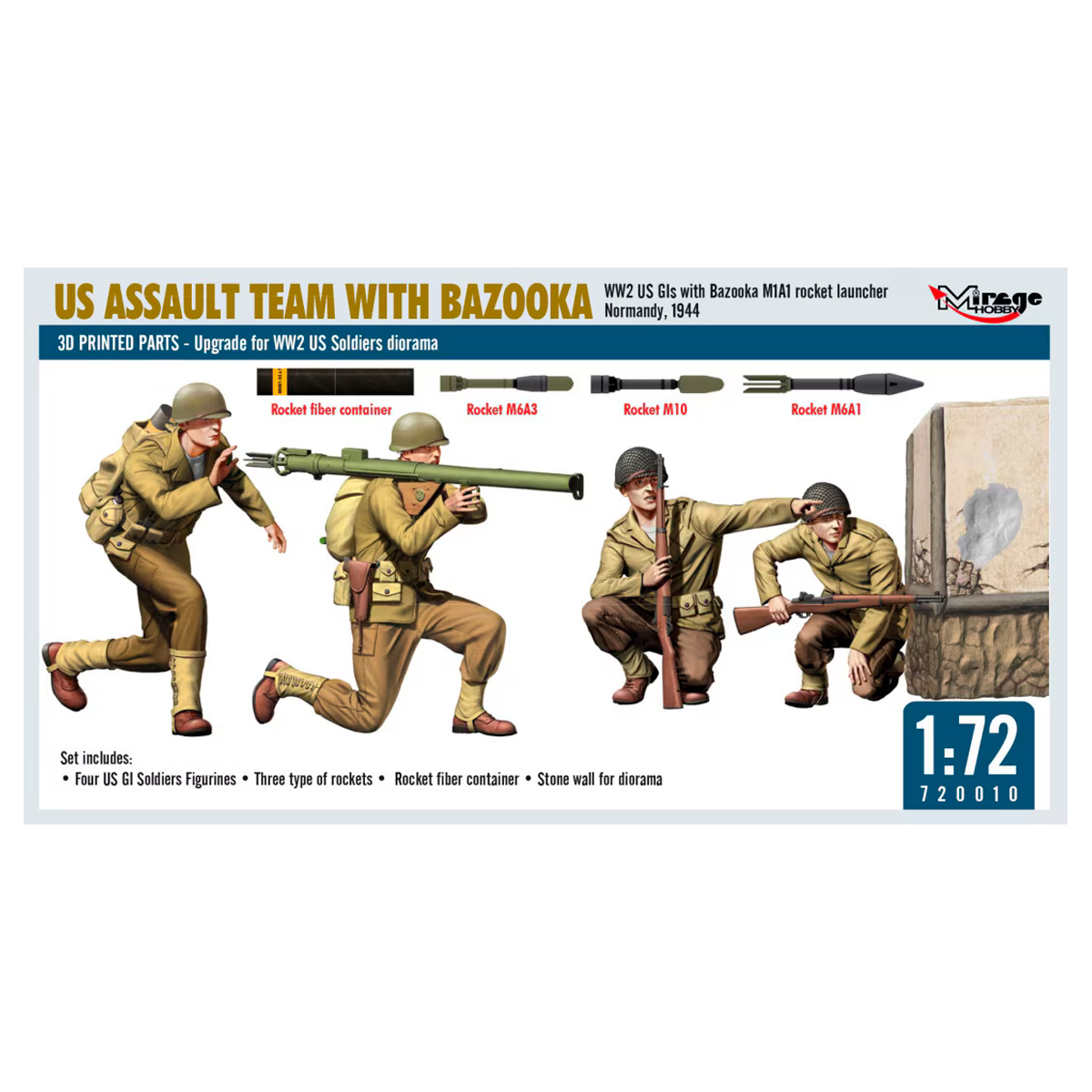 1/72 US Assault Team with Bazooka