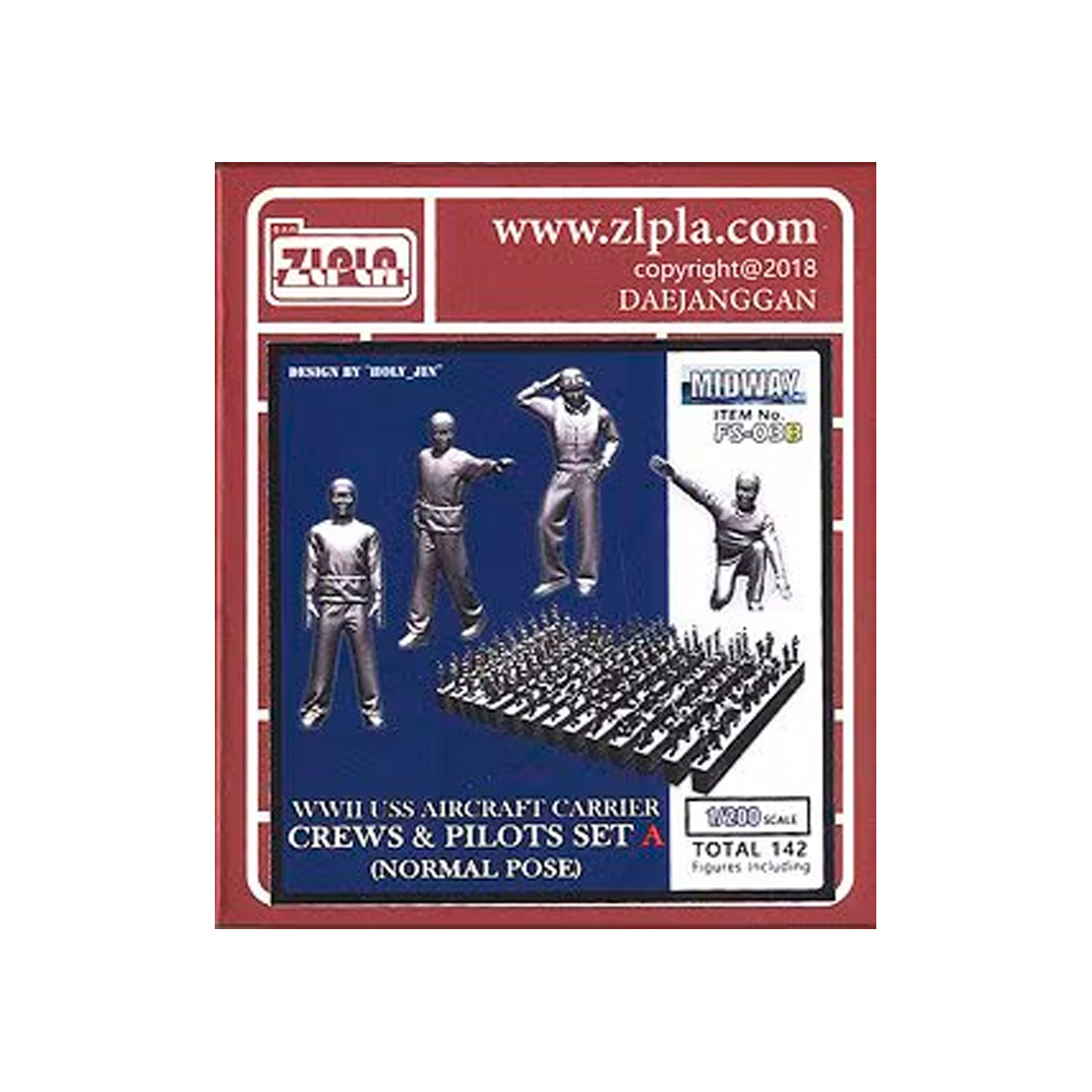 1/200 WWII USS Aircraft Carrier Crews & Pilots Set B (Normal Pose)