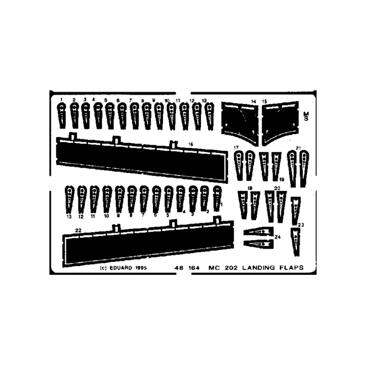 Eduard 1/48 MC.202 Flaps Detail set for Hasegawa photo-etched detail set
