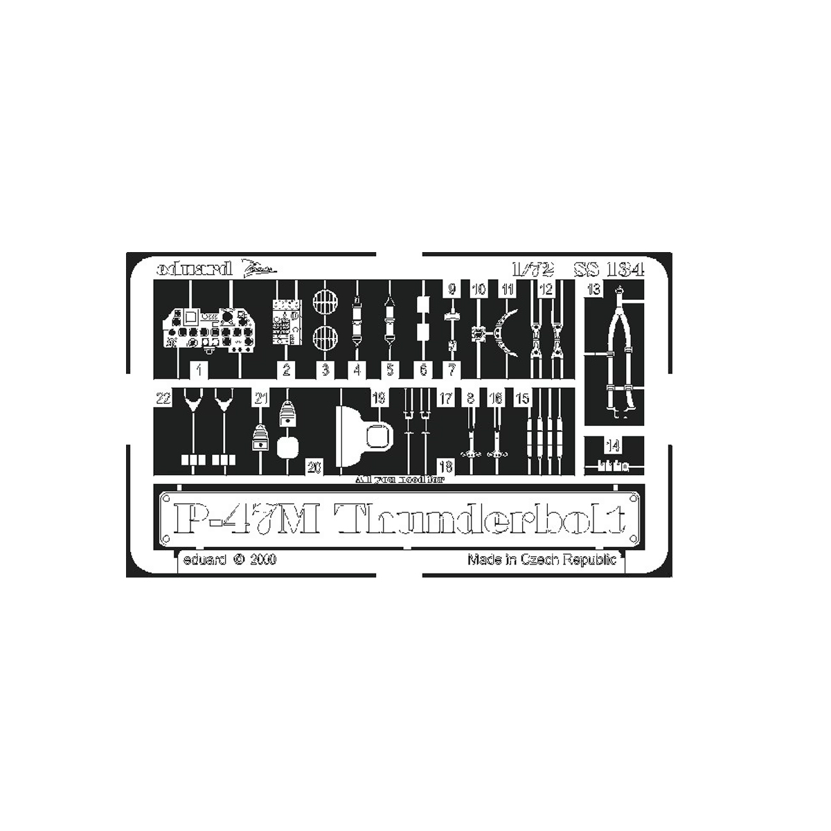 Eduard 1/72 P-47M Thunderbolt detail set for Revell photo-etched detail set