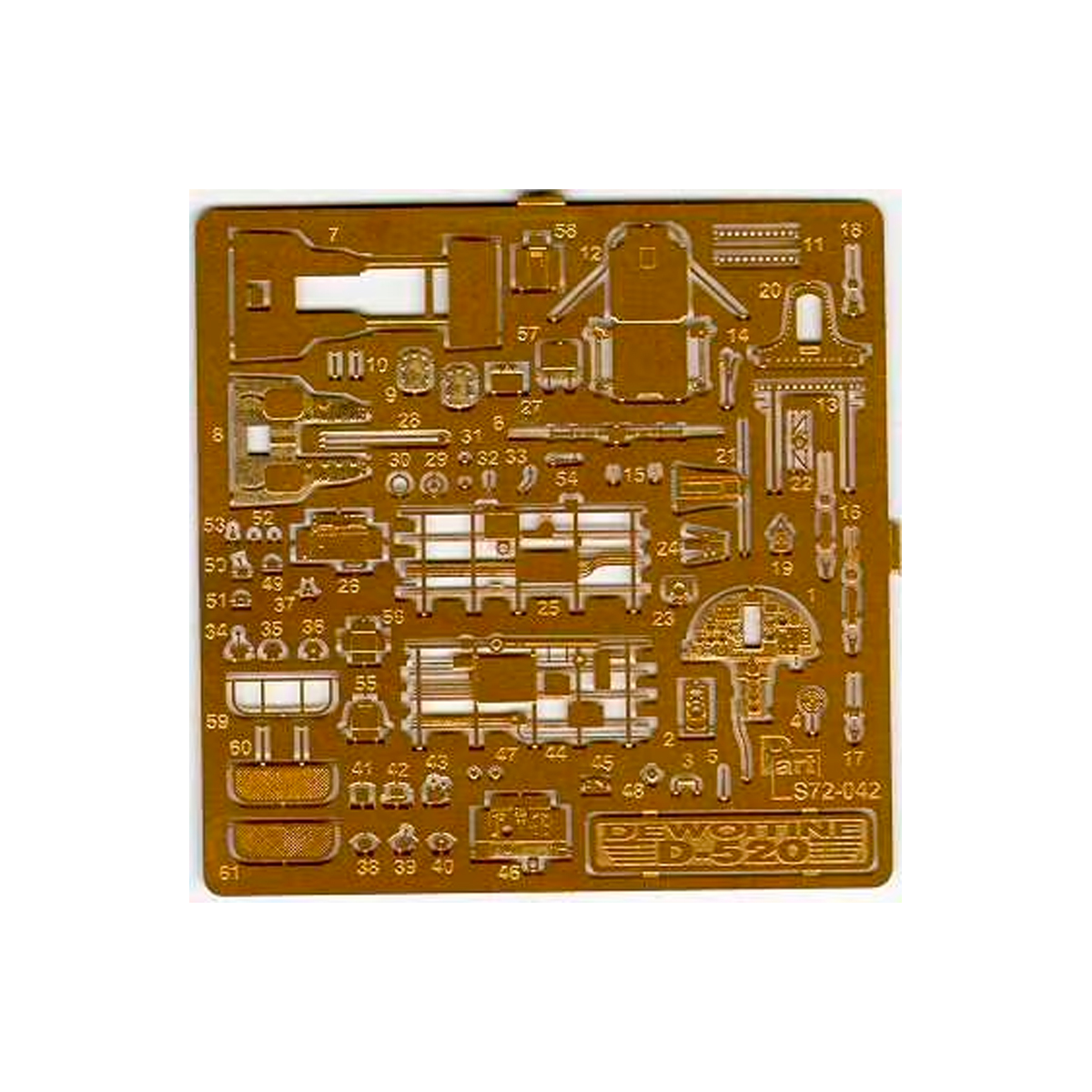 1/72 Dewoitine D.520 for Hasegawa photo-etched detail set