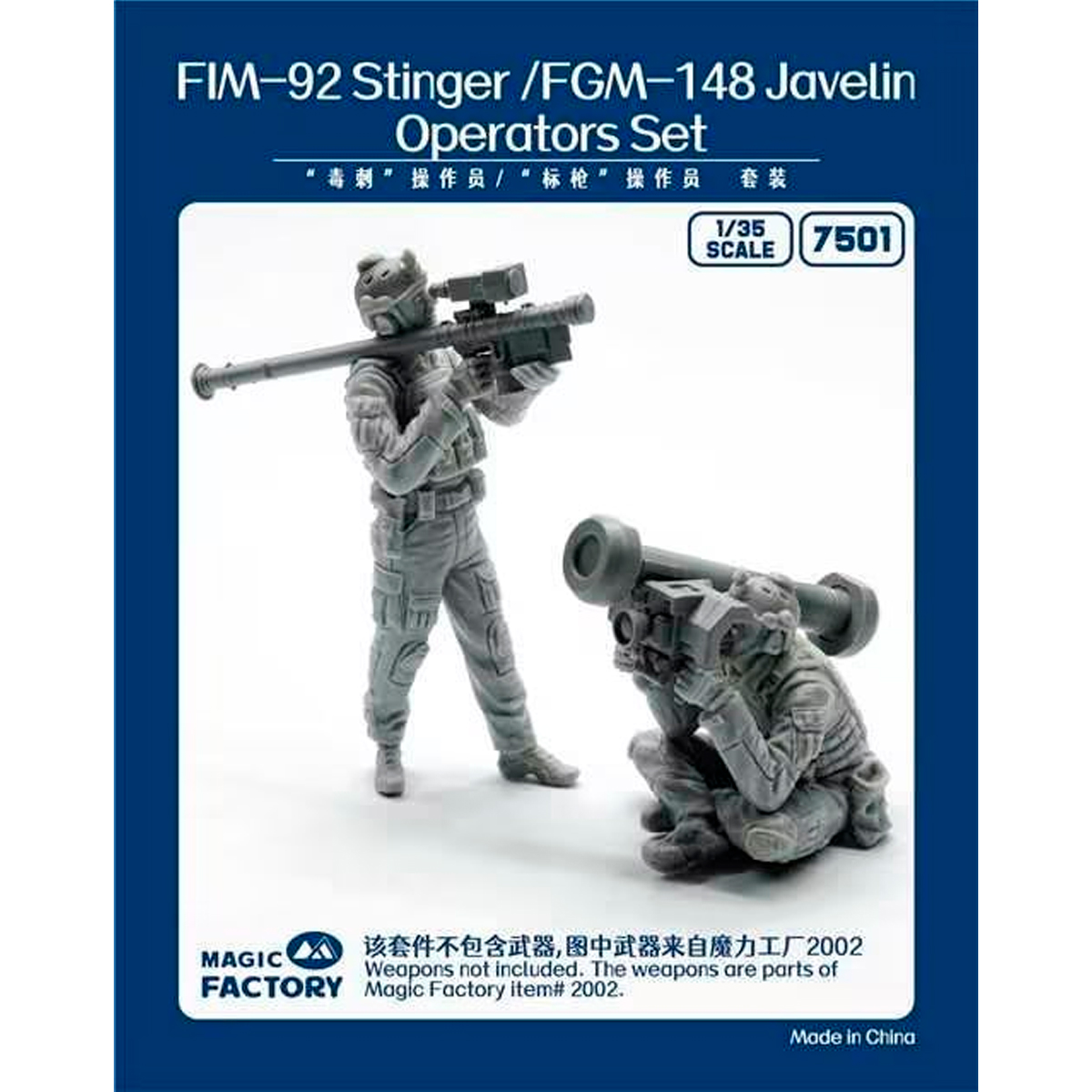 1/35 FIM-92 Stinger/FGM-148 Javelin Operators Resin Set for Magic Factory Nato Weapon Set A, no. 2002