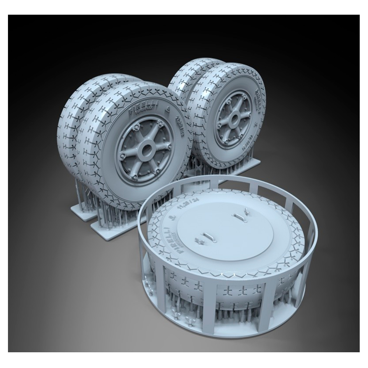 AS42 – Sahariana wheels set (1/35 scale) 3D printed