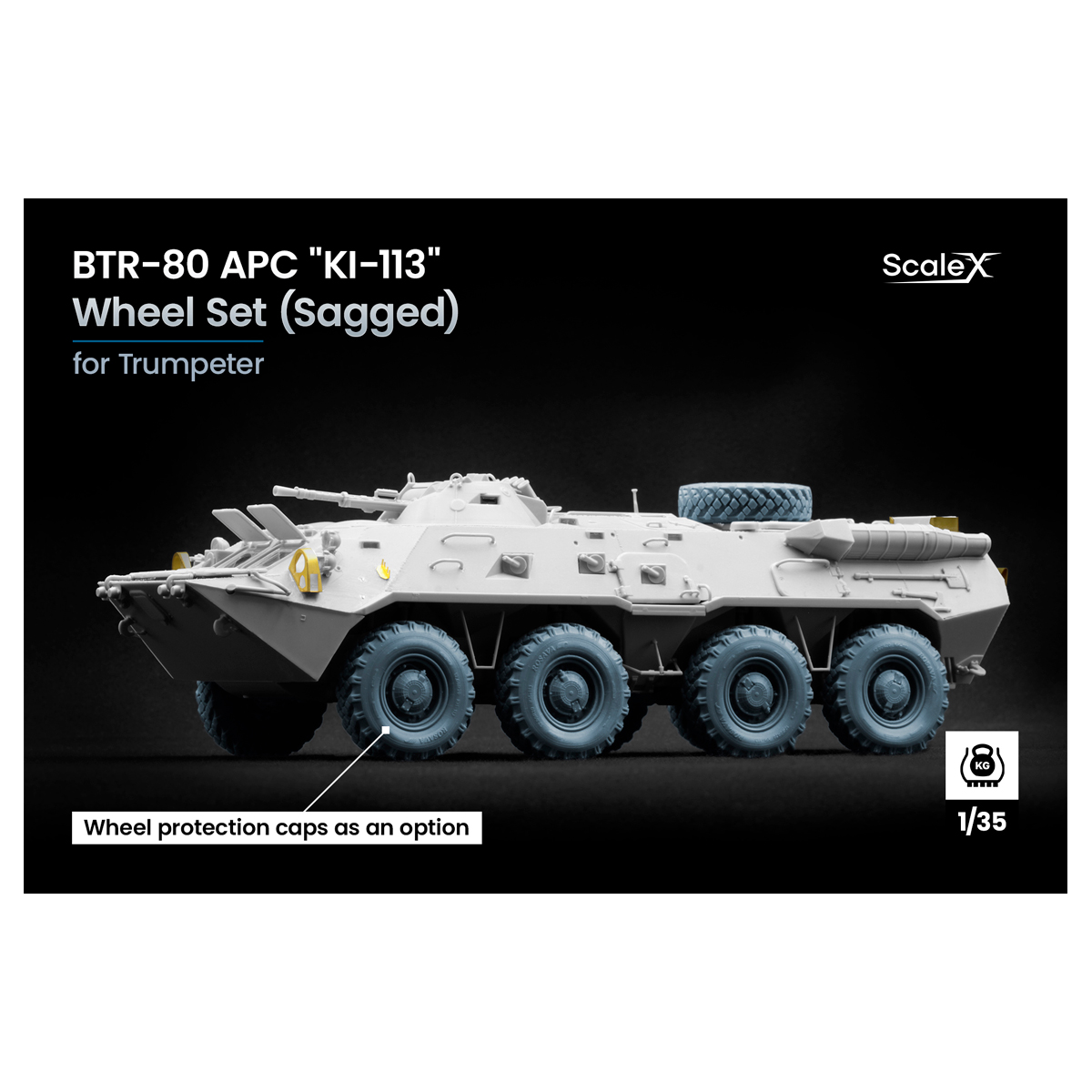 BTR-80 APC «KI-113» Sagged wheel set 1/35