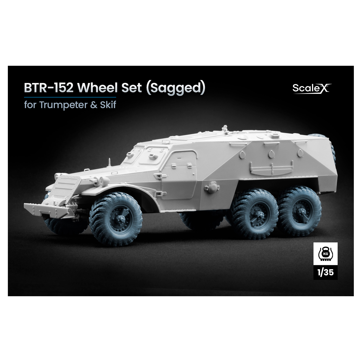BTR-152 Sagged wheel set 1/35
