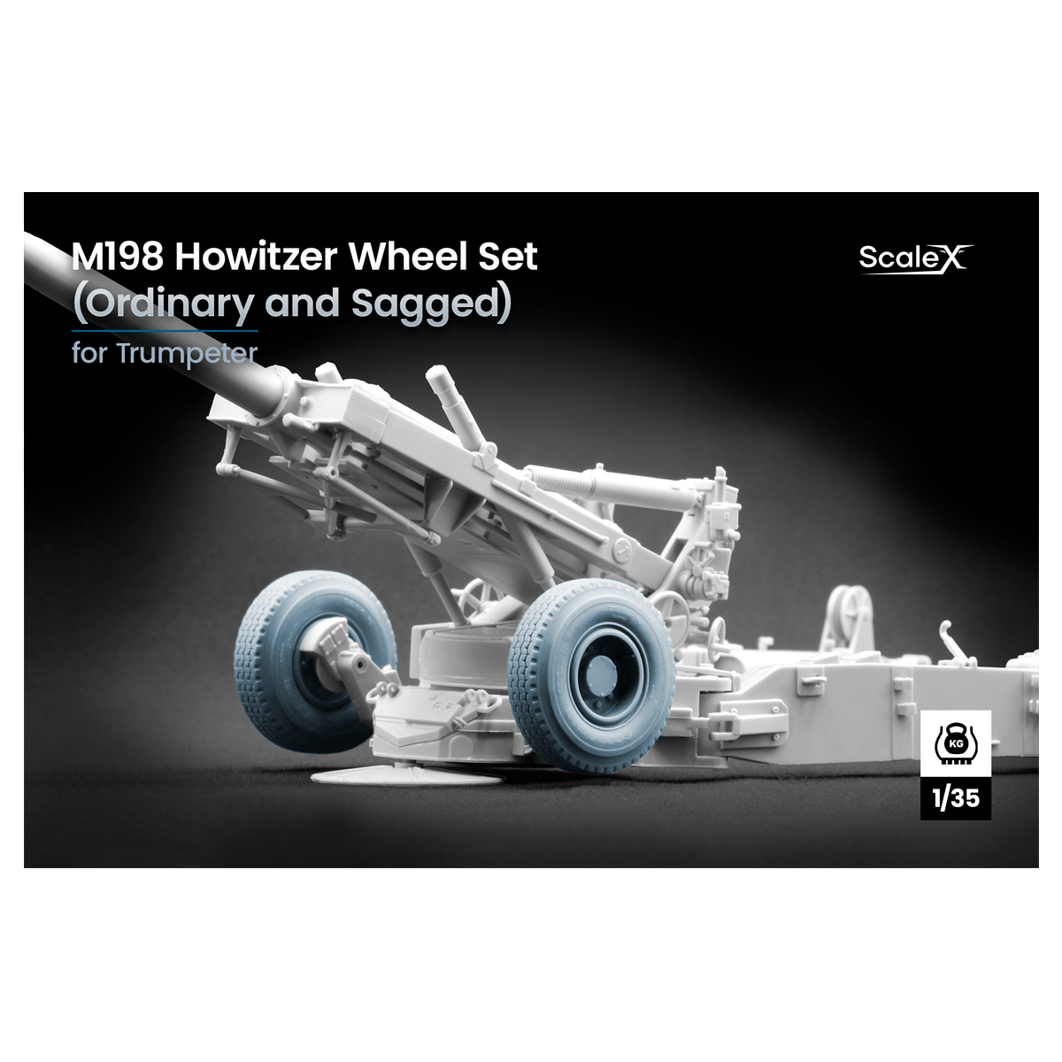 M198 howitzer Ordinary and Sagged wheel set 1/35