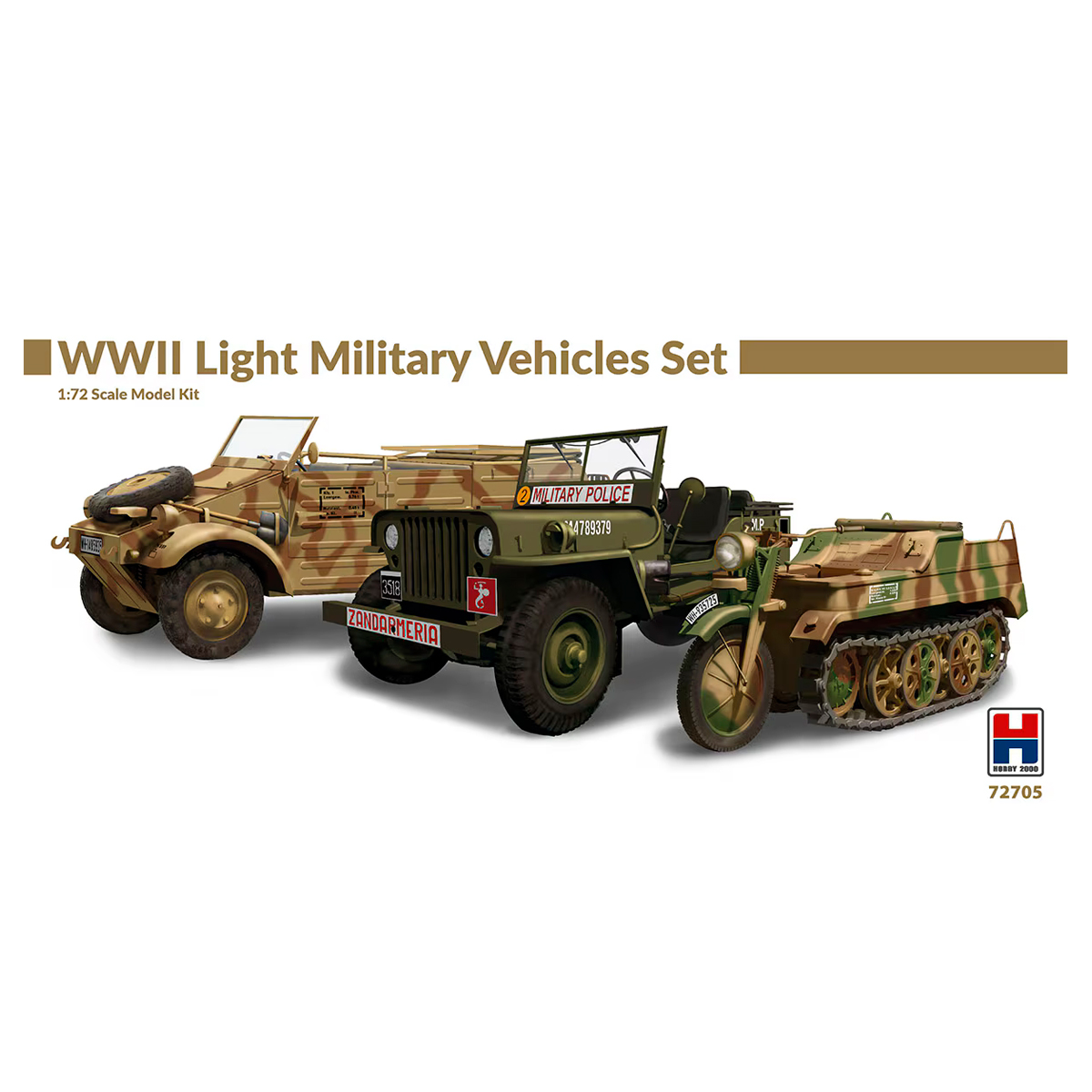 1/72 WWII Light Military Vehicles Set