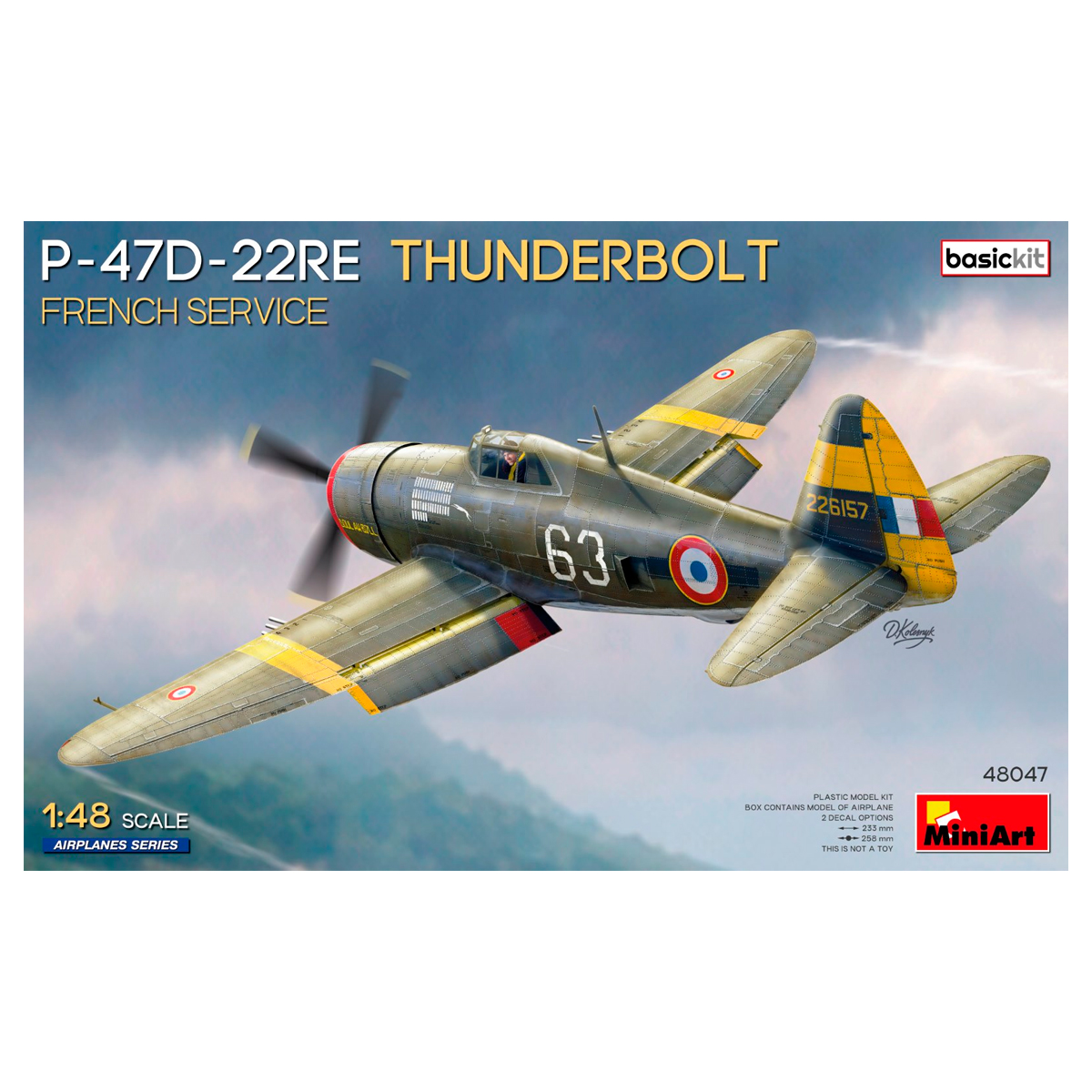 1/48 P-47D-22RE Thunderbolt. French Service. Basic Kit