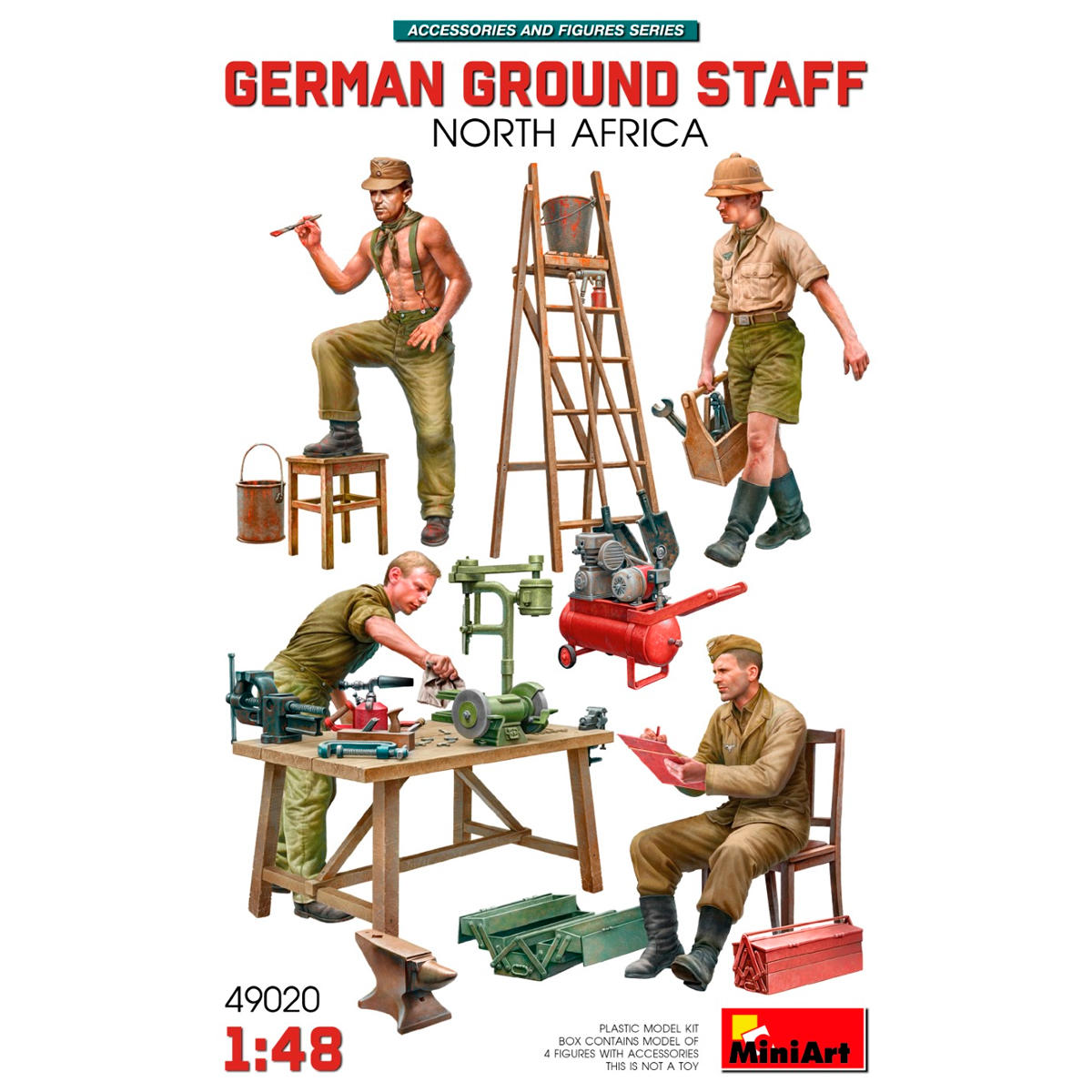 1/48 German Ground Staff w/Accessories. North Africa