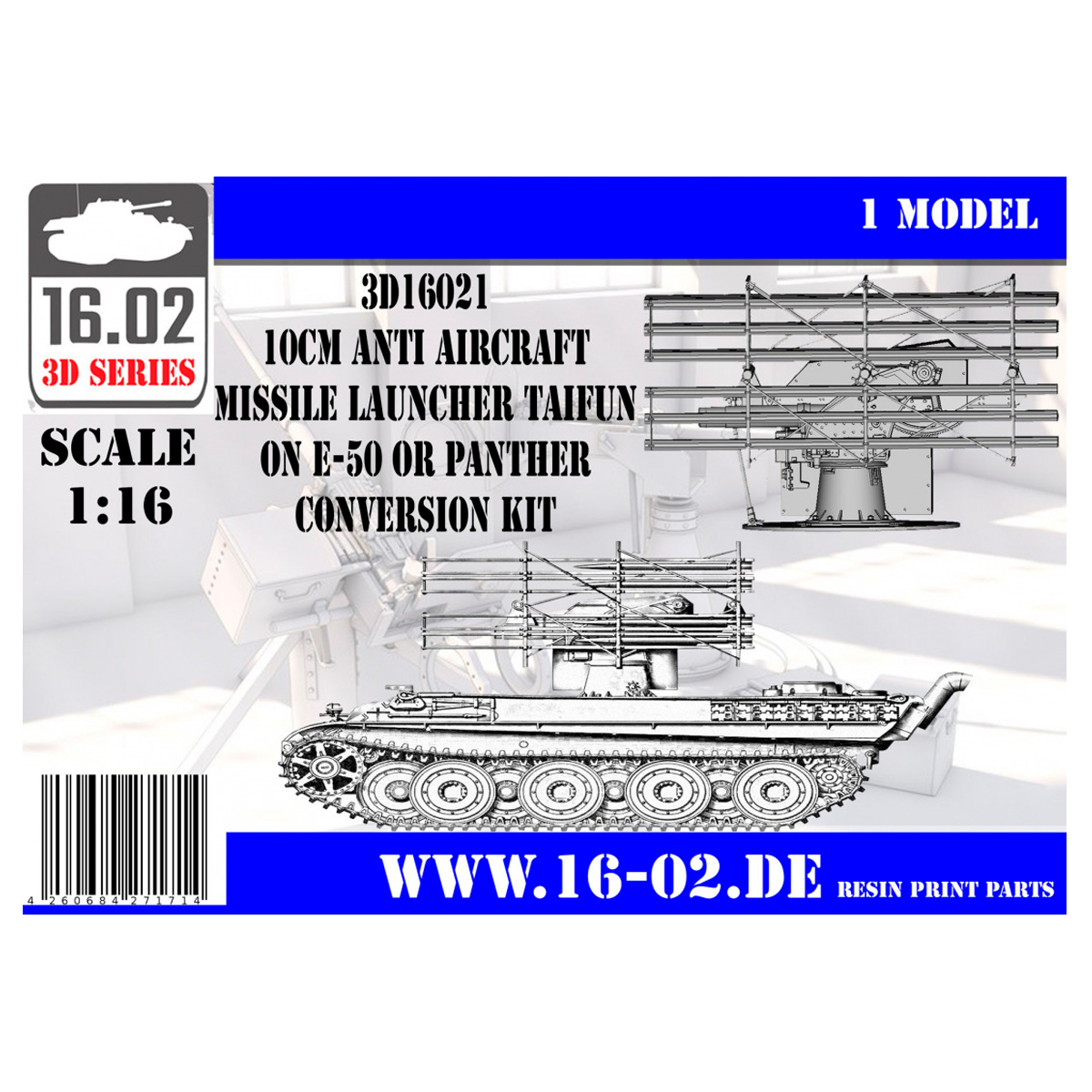 1/16 10cm Anti Aircraft Missile Launcher Taifun on E-50 or Panther conversion kit