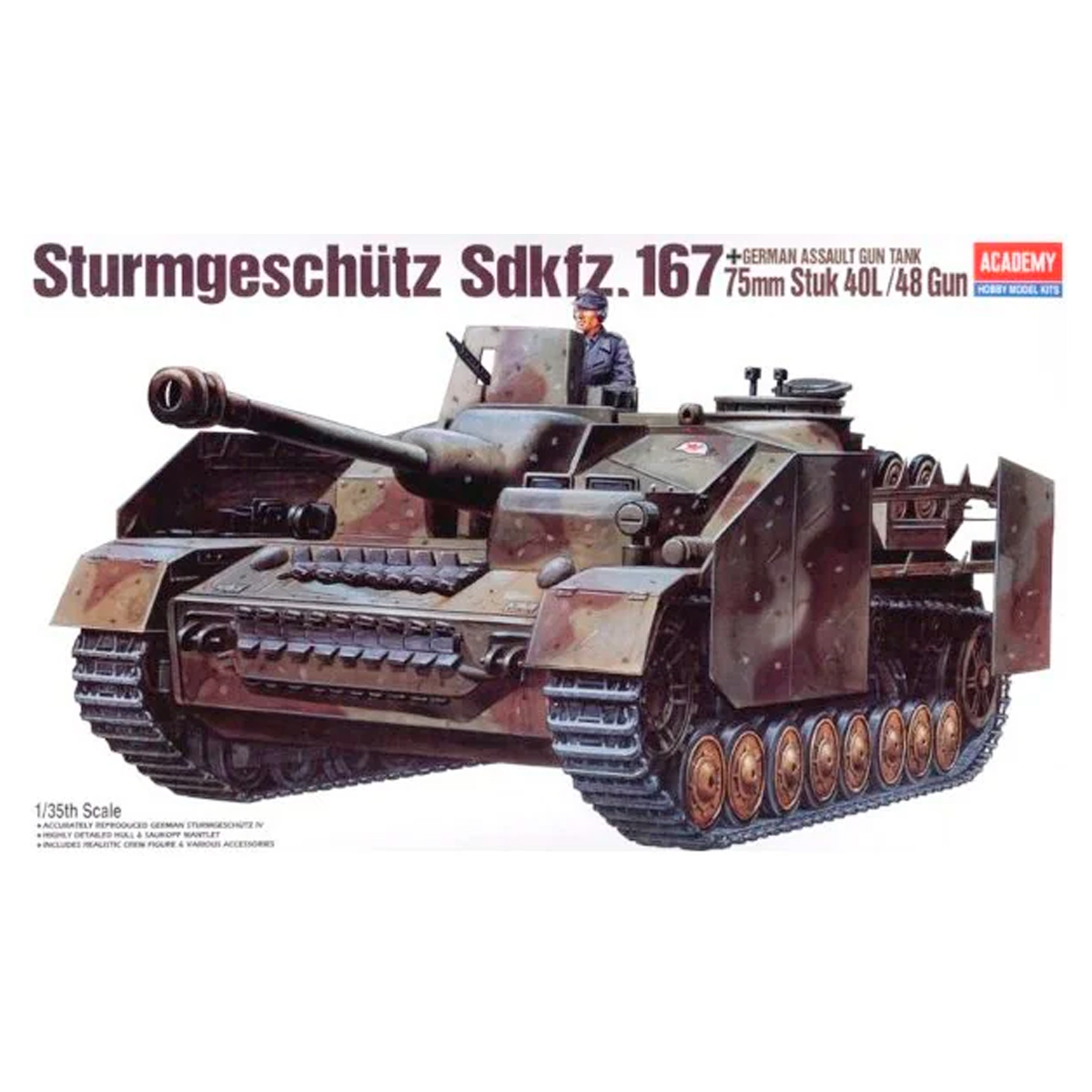 1/35 German Assault Gun Tank Sturmgeschütz Sdkfz. 167 75mm Stuk 40L/48 Gun