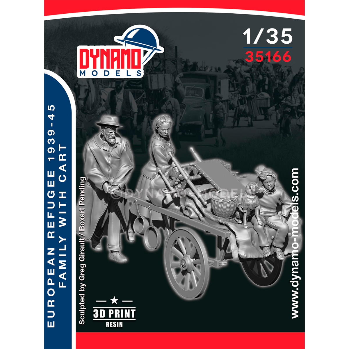 1/35 Civilian – Refugee Family with cart