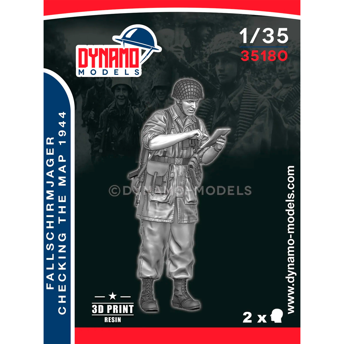 1/35 Fallschirmjager Checking the Map – Normandy 1944