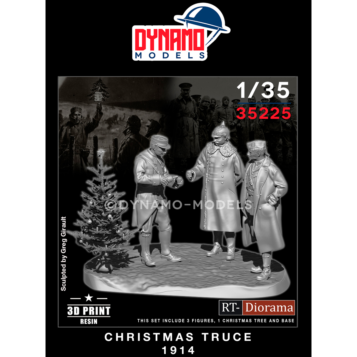 1/35 Christmas Truce 1914 ( include 3 figures + RT Diorama Tree )