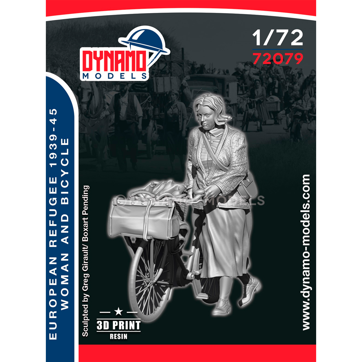 1/72 Civilian – Refugee Woman and Bicycle
