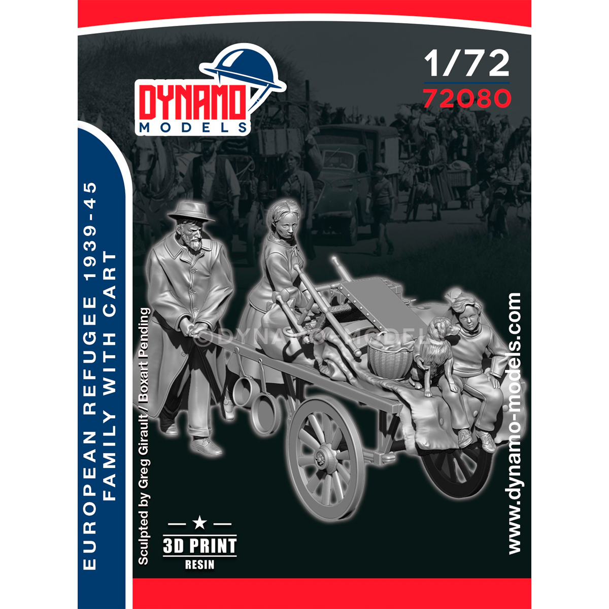 1/72 Civilian – Refugee Family with cart