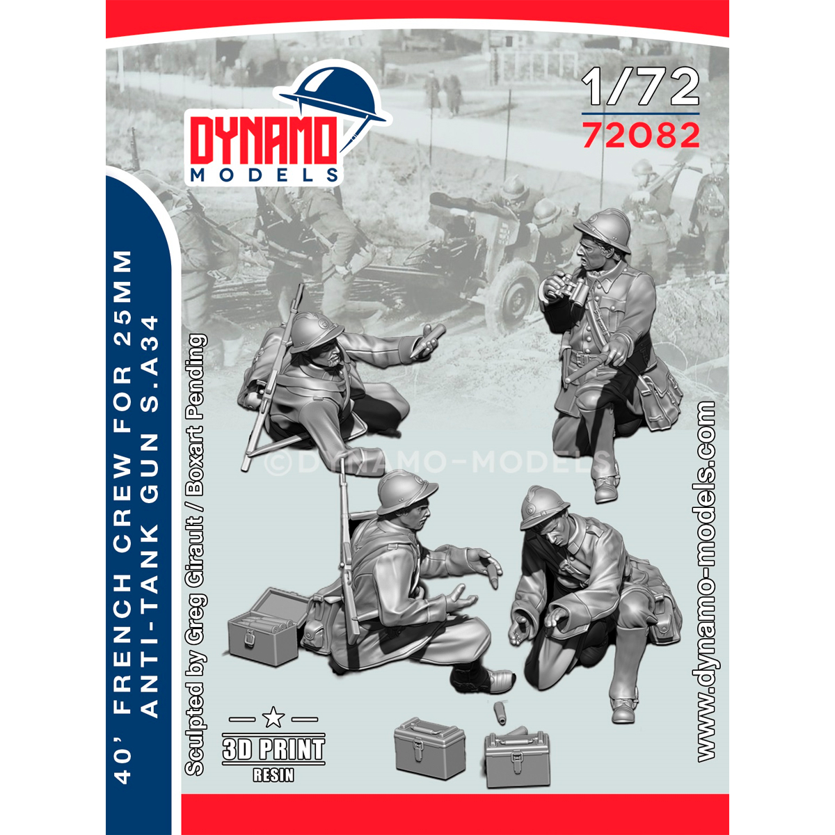 1/72 40’ French 25mm Anti-tank Gun Crew Set