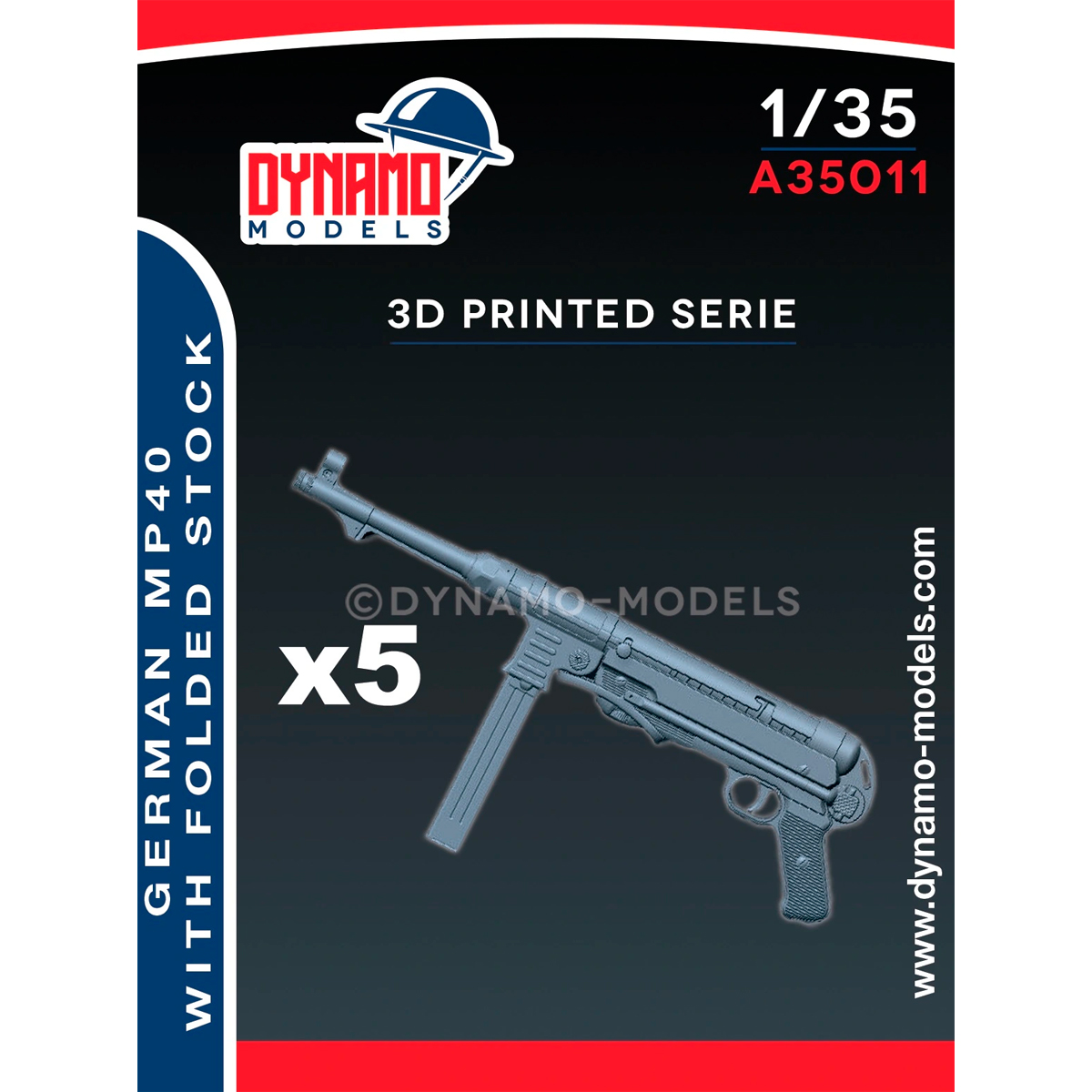 1/35 German Weapon MP40 with Folded Stock (5pcs)