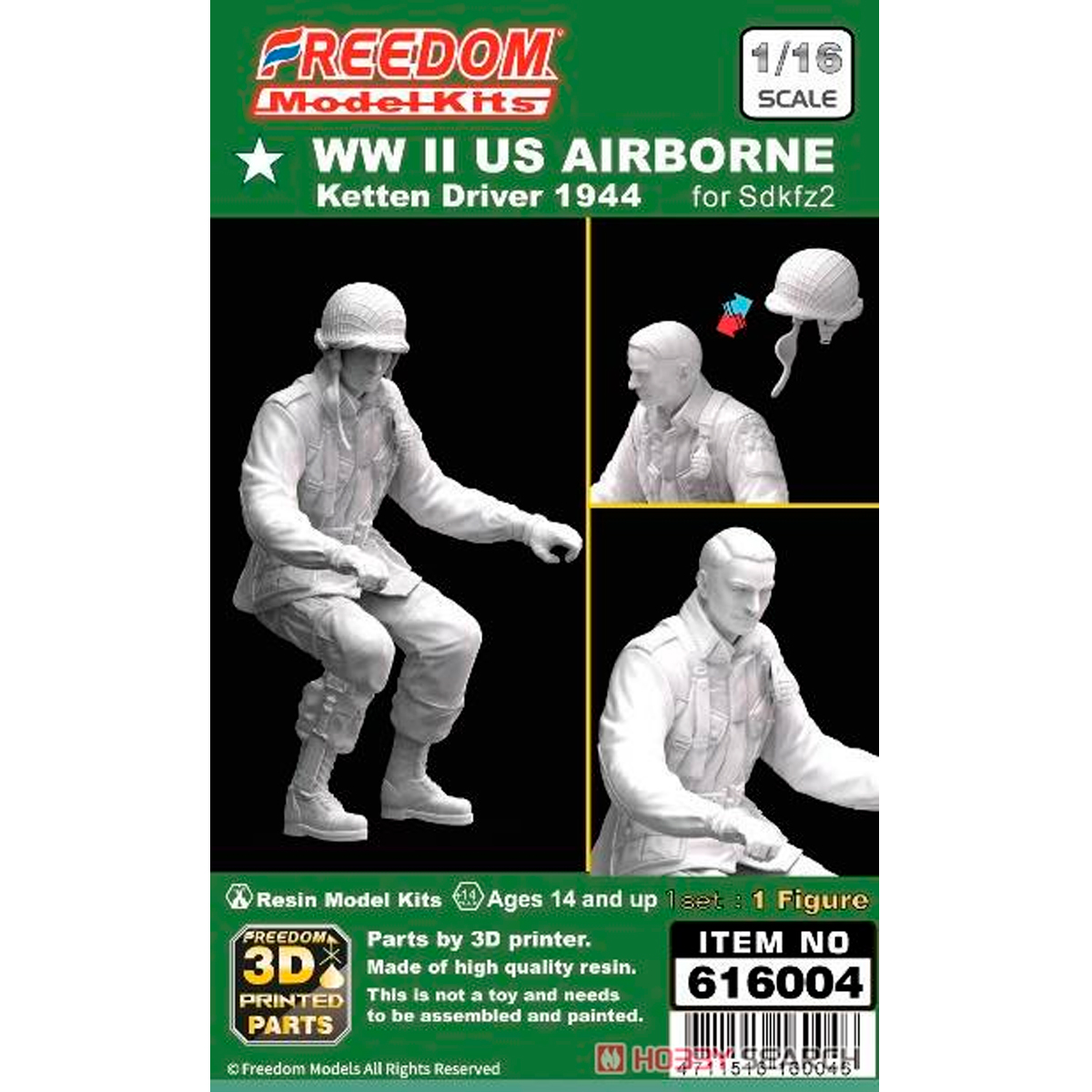 1/16 WWII US Airbone Ketten Driver 1944
