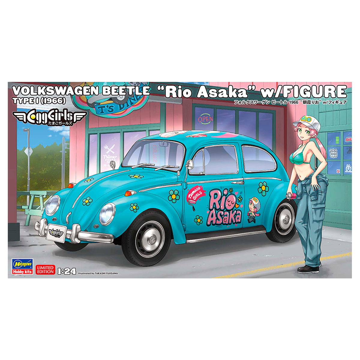 1/24 Egg Girls Volkswagen Beetle Type 1 (1966) “Rio Asaka” w/Figure