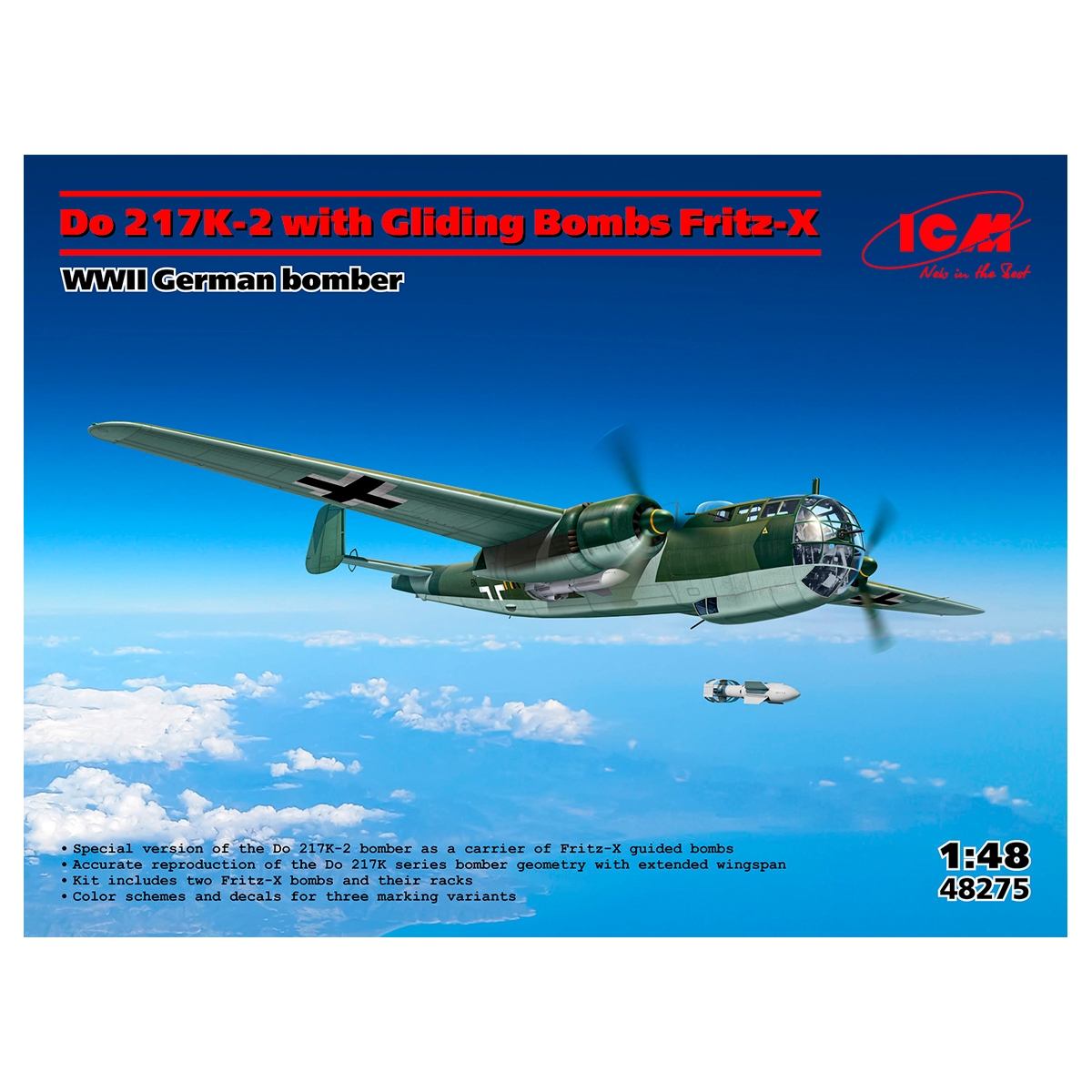1/48 Do 217K-2 with Gliding bombs Fritz-X, WWII German Bomber