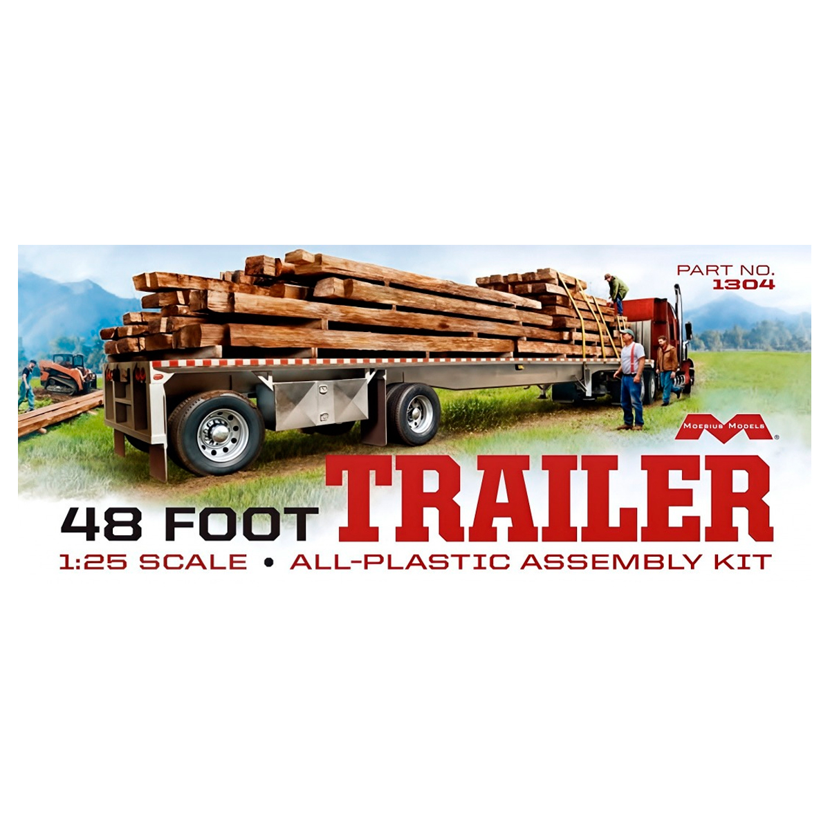 1/25 48 Flatbed Trailer Withcambered