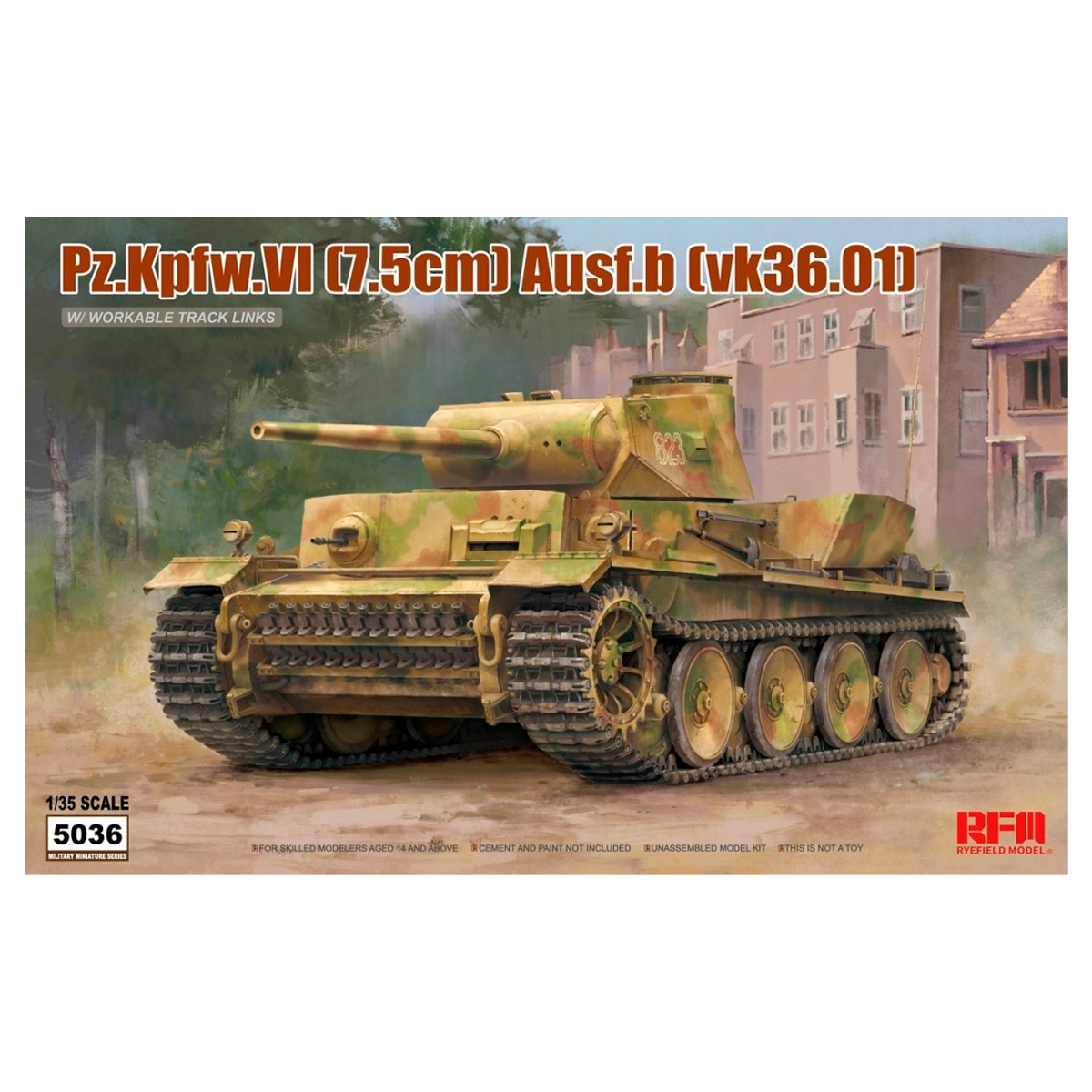 1/35 Pz.Kpfw.VI (7,5cm) Ausf.B (VK36.01) w/ workable track links