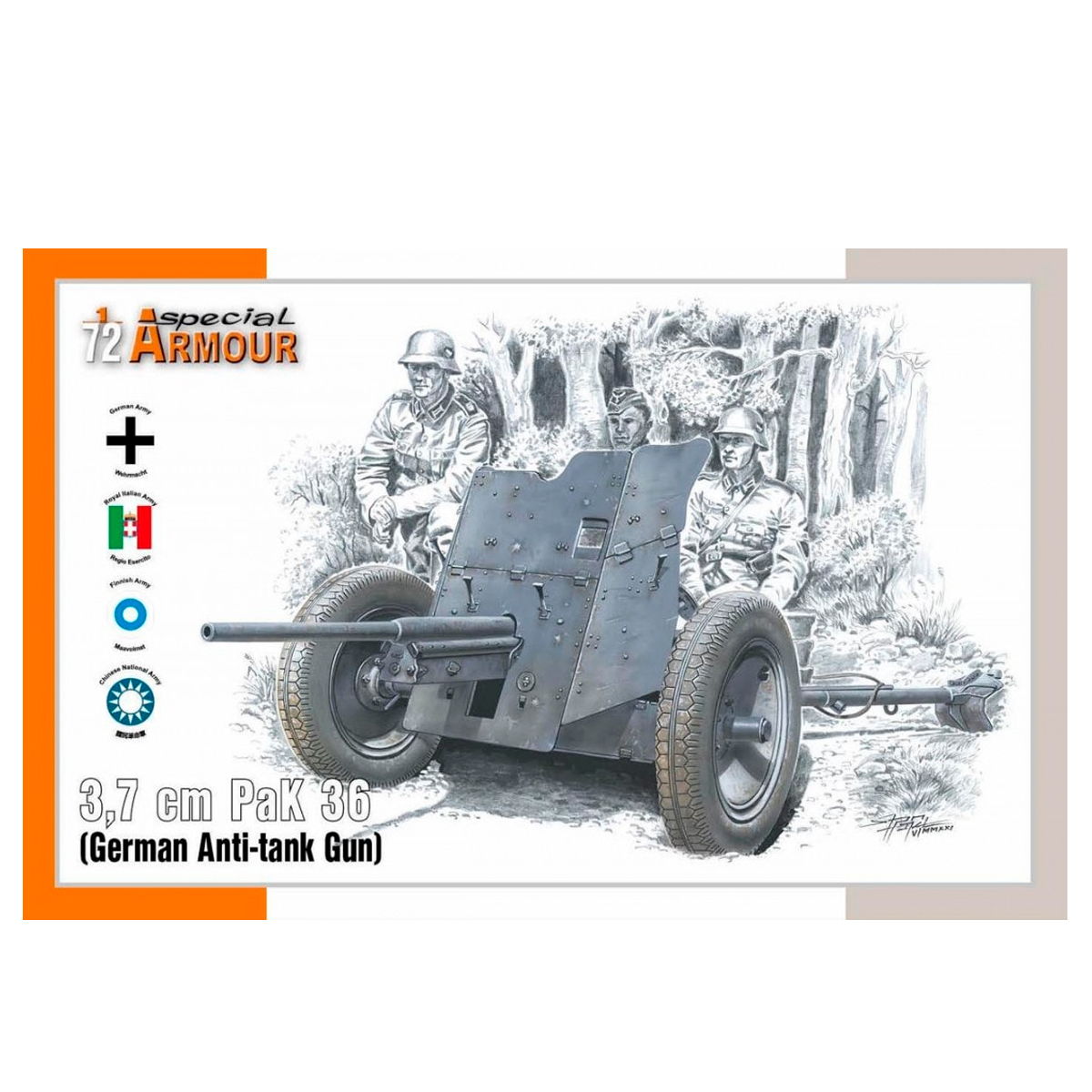 1/72 3,7cm PaK 36 German Anti-tank Gun