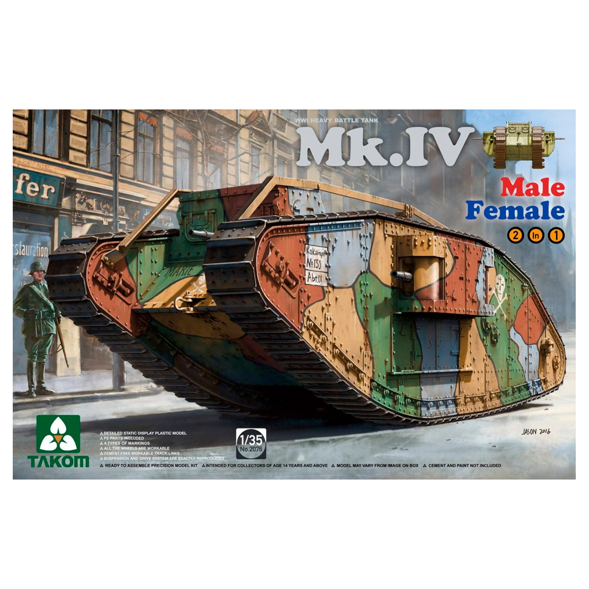 1/35 Mk.IV «Male/Female 2 in 1 » WWI Heavy Battle Tank
