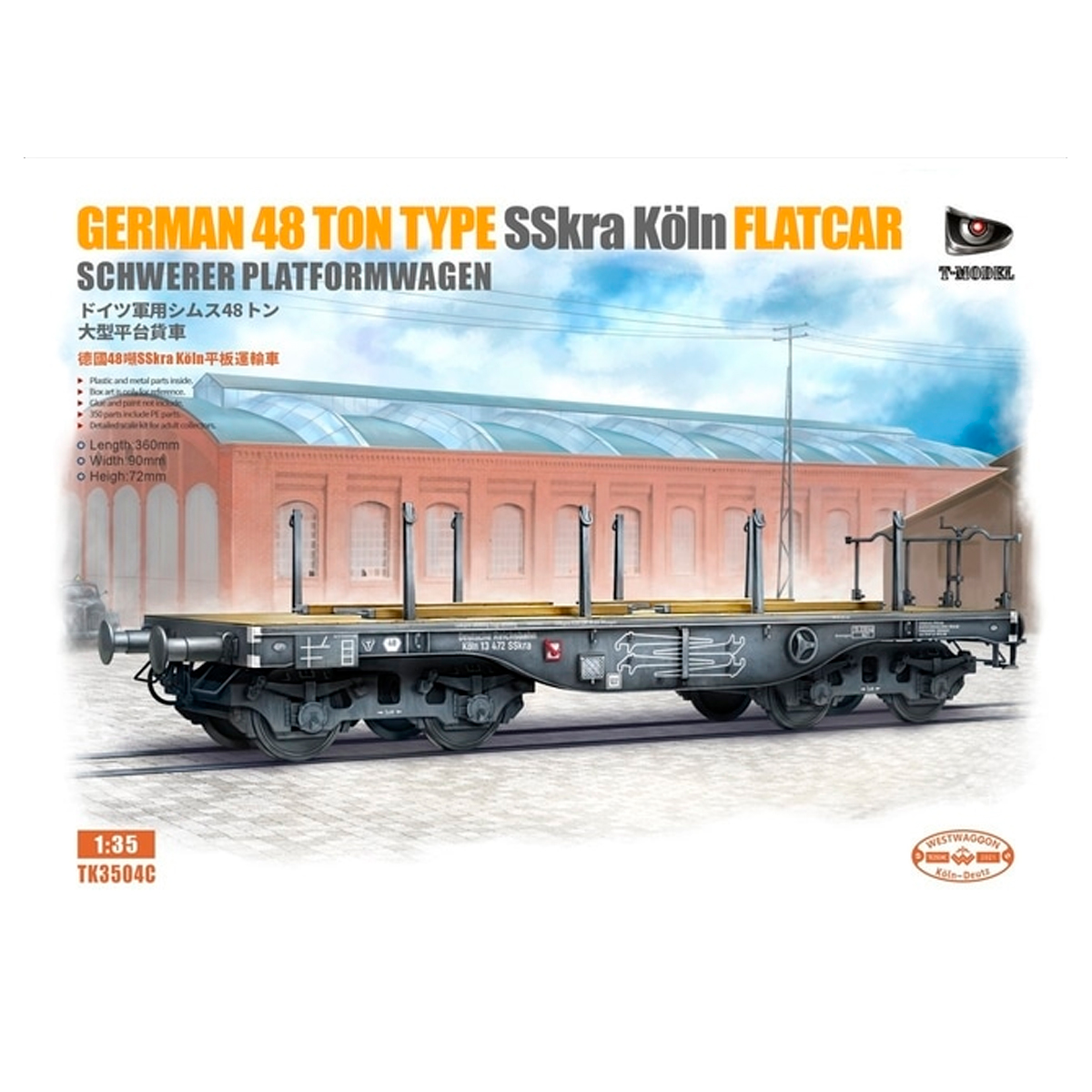 1/35 German 48T Type SSkra Köln Flatcar Schwerer Platformwagen
