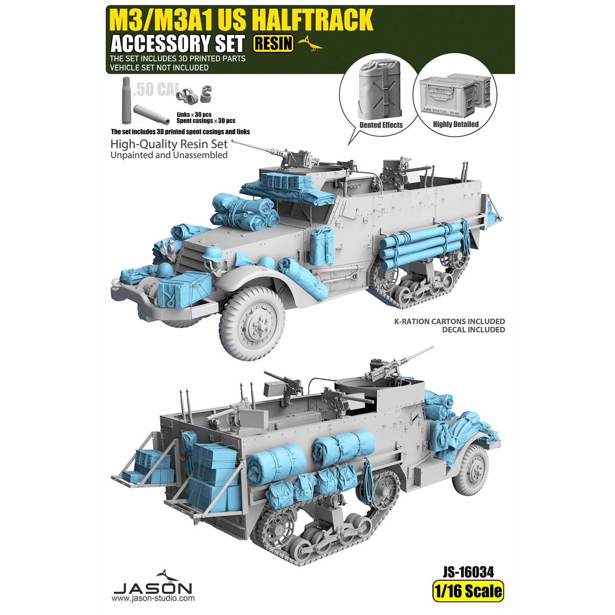 1/16 Scale M3/M3A1 US Halftrack Accessory Set