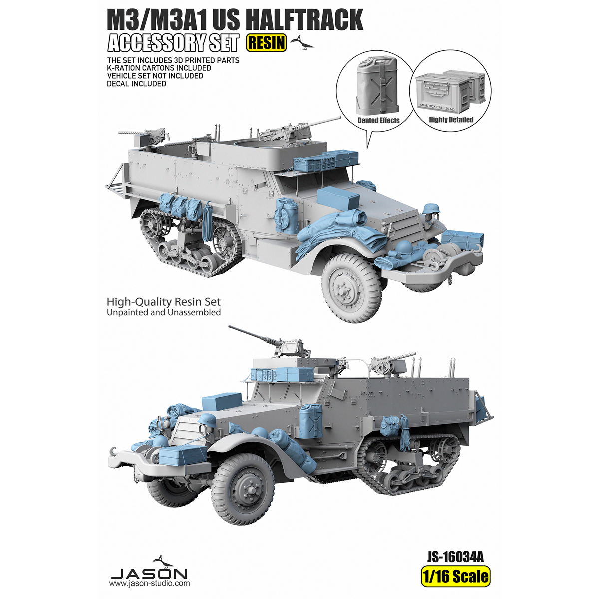 1/16 Scale M3/M3A1 US Halftrack Accessory Set