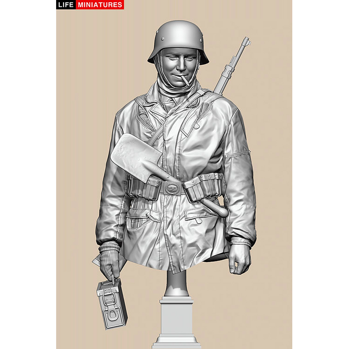 Life Miniatures – Ambush at Poteau ‘German Fallschirmjager ammo carrier’ (bust version)