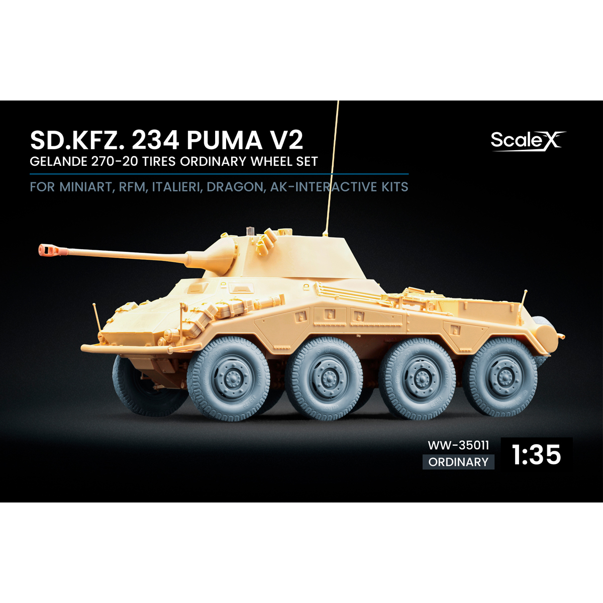 1/35 Sd.Kfz. 234 Puma v2 Ordinary wheel set