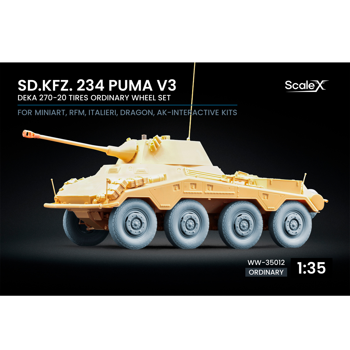 1/35 Sd.Kfz. 234 Puma v3 Ordinary wheel set