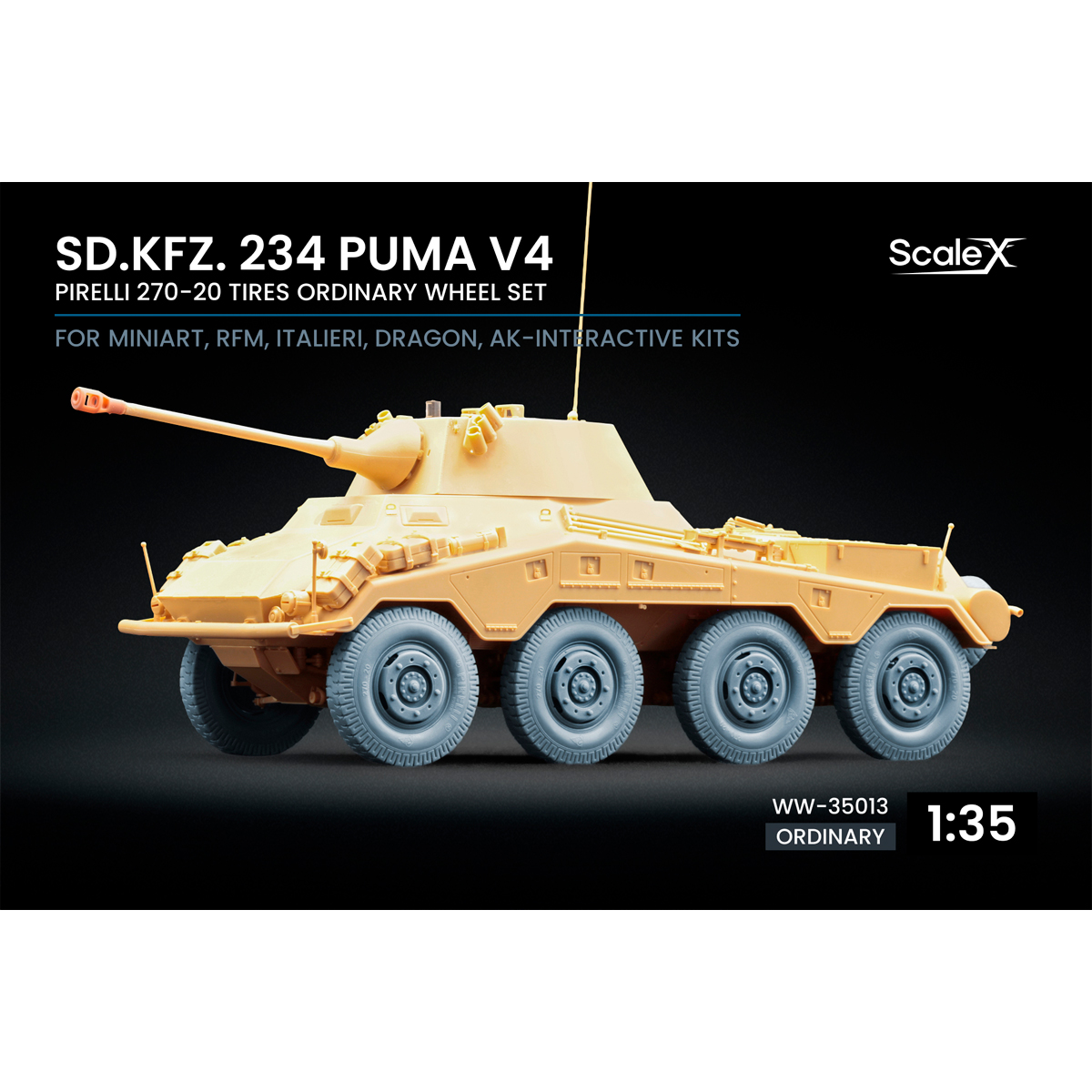 1/35 Sd.Kfz. 234 Puma v4 Ordinary wheel set