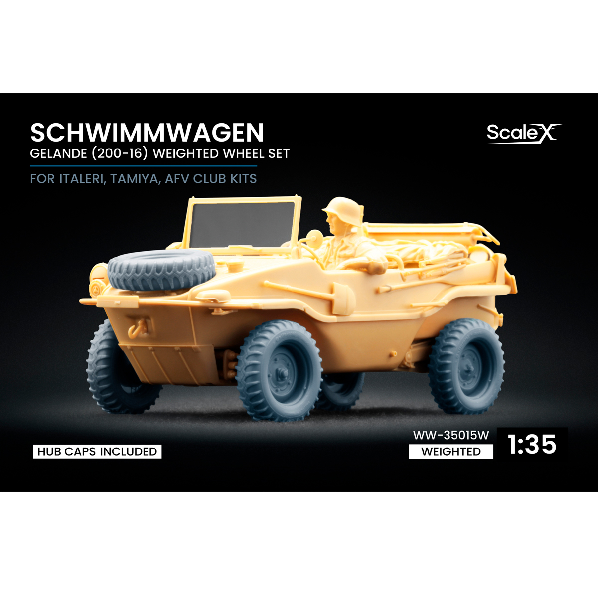 1/35 Schwimmwagen Gelände v2 (200-16) Weighted wheel set