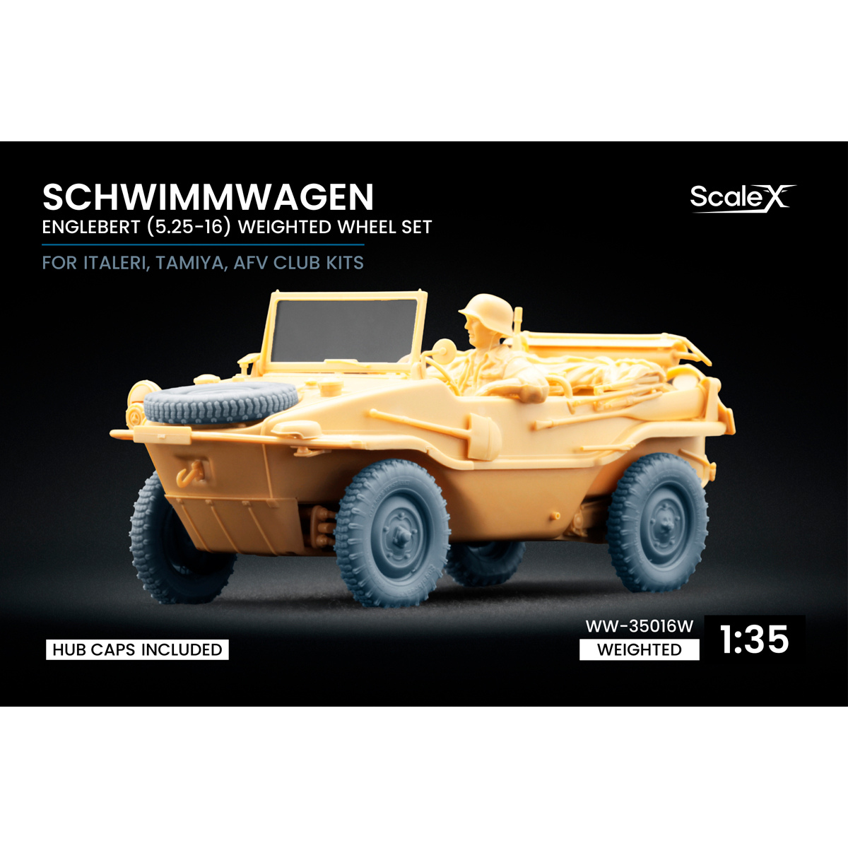 1/35 Schwimmwagen Englebert Weighted wheel set