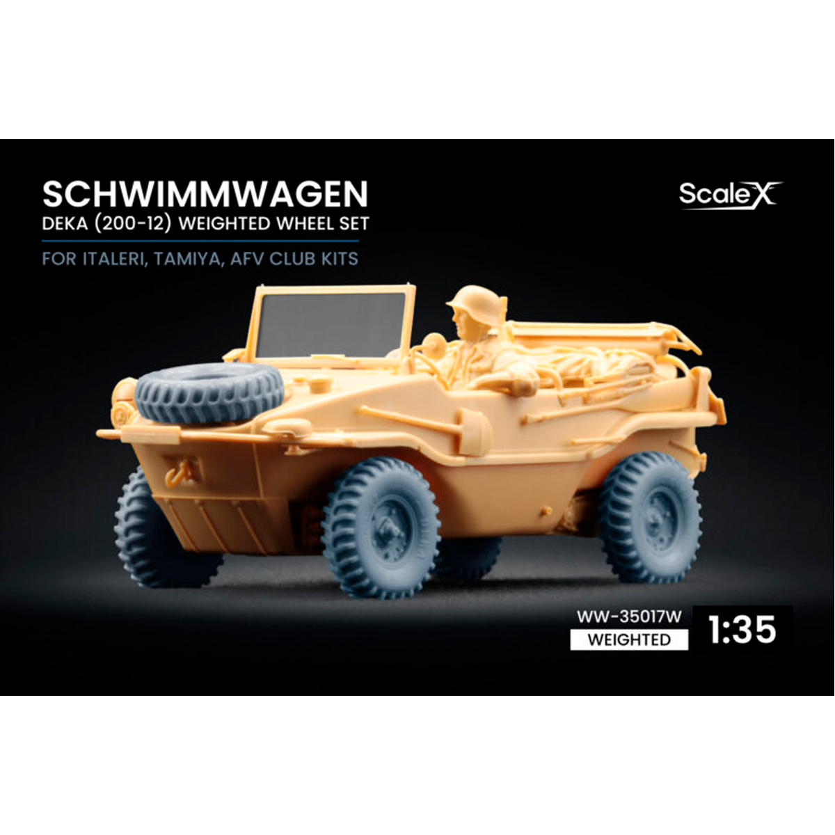 1/35 Schwimmwagen Deka Weighted wheel set